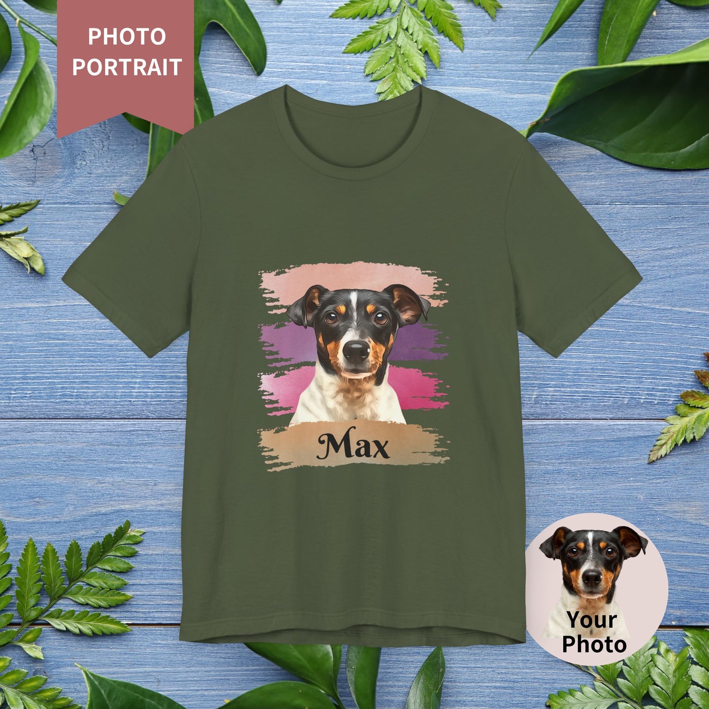 Custom Pet Portrait T-Shirt, Pink Brush Edition - furevermama