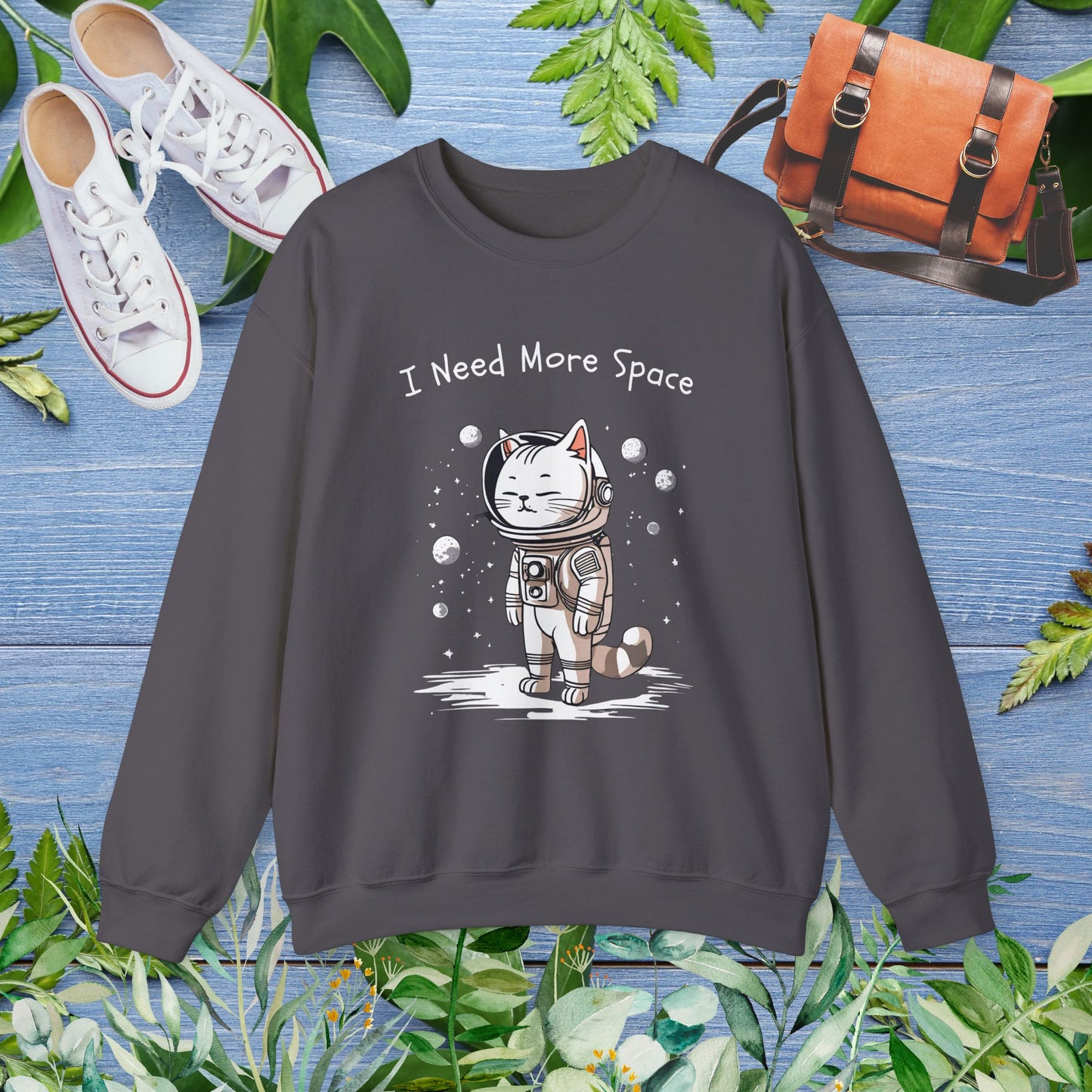Space Cat Unisex Heavy Blend Crewneck Sweatshirt - furevermama