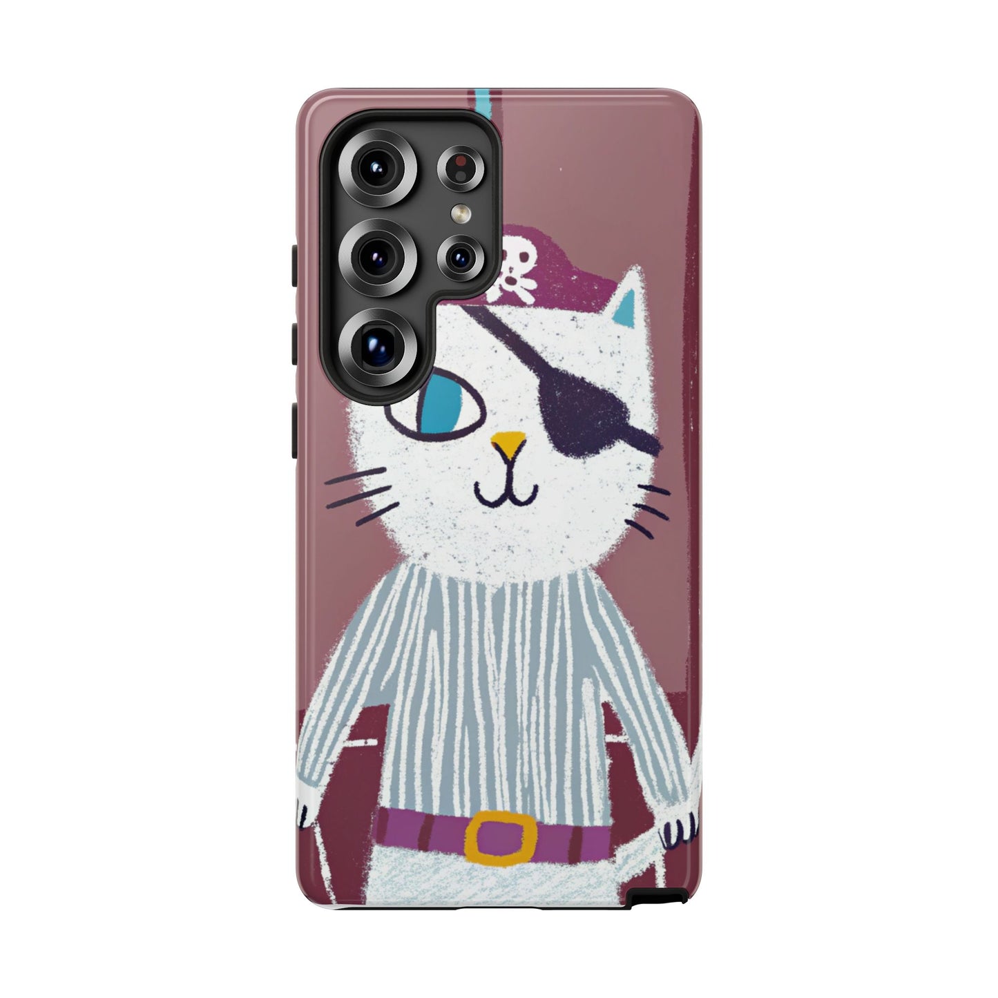 Phone Cases - Hand-Drawn Pirate Cat Design for Cat Lovers