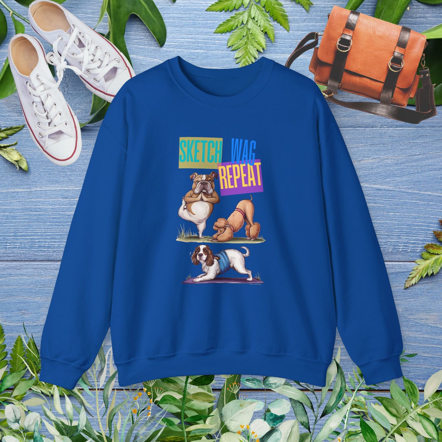 Sketch Wag Repeat Dog Lover Sweatshirt - furevermama