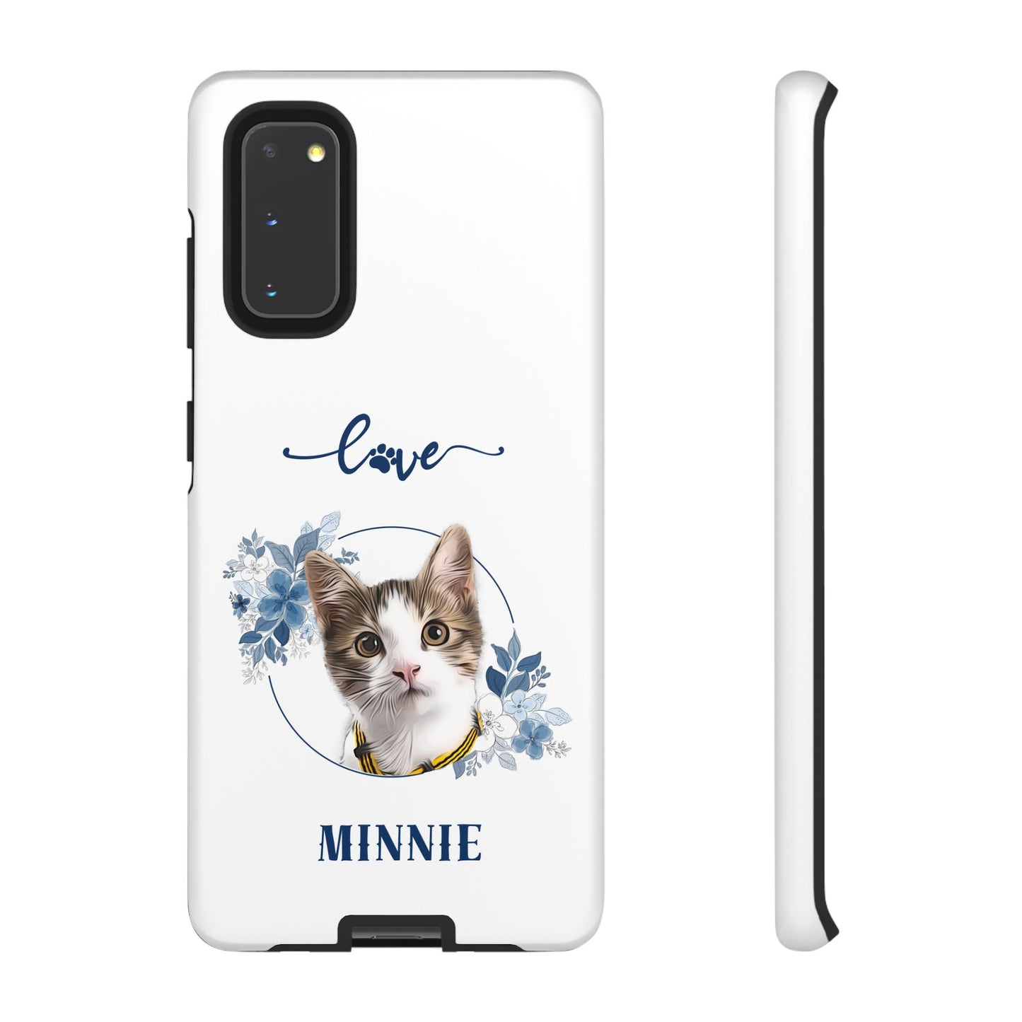 Custom Pet Portrait In Flower Circle Phone Case - furevermama