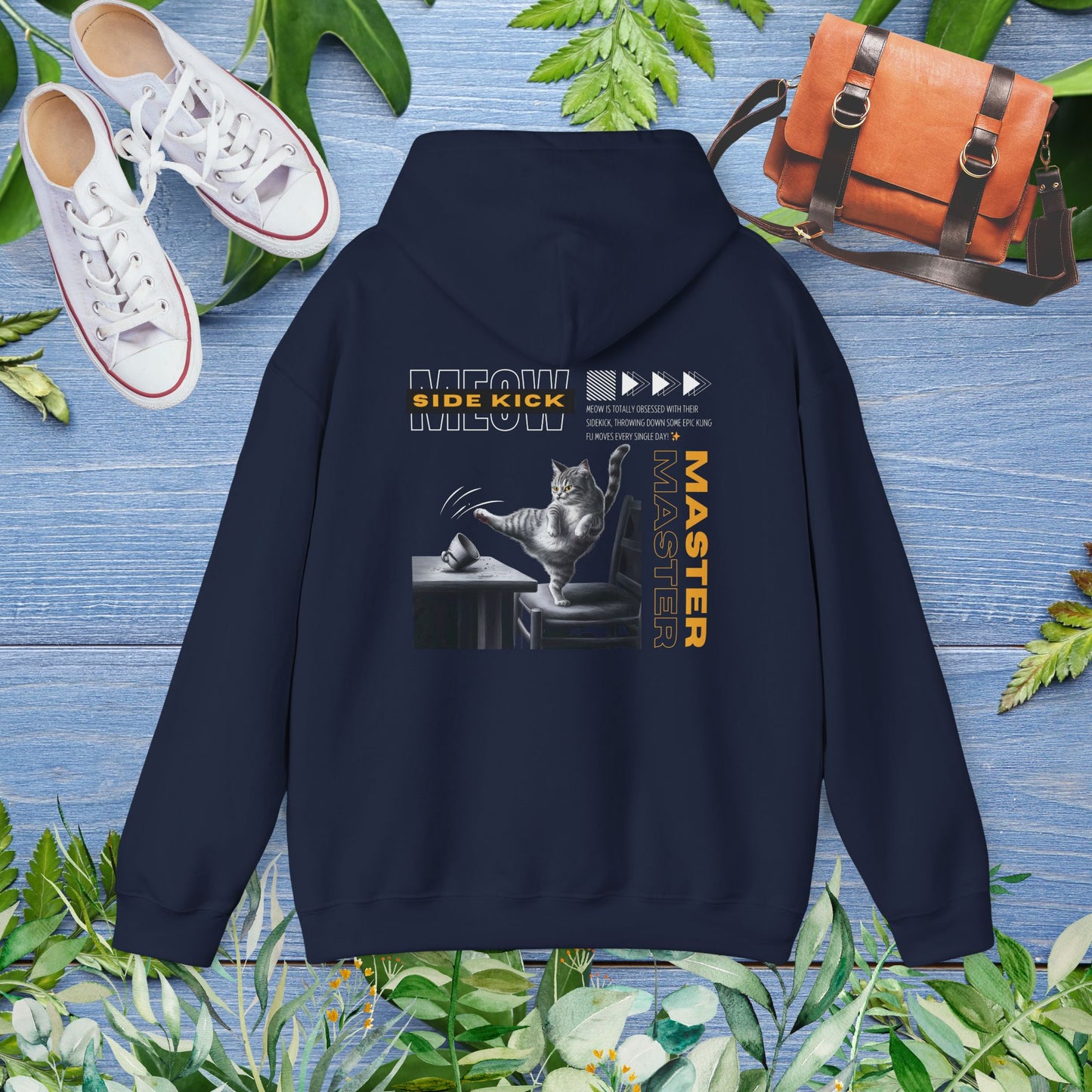 Meow Side Kick Unisex Hoodie (Double-Sided) - furevermama