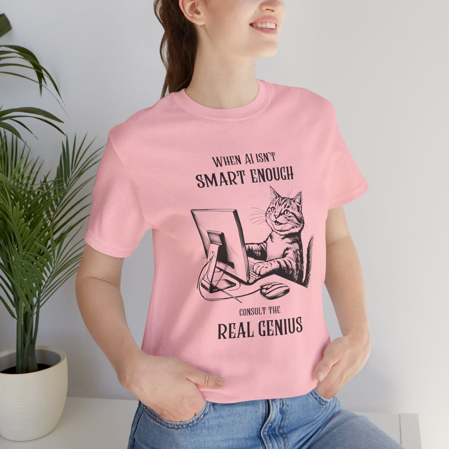 Cat Lover AI Enthusiast Unisex T-Shirt - Real Genius Design - furevermama