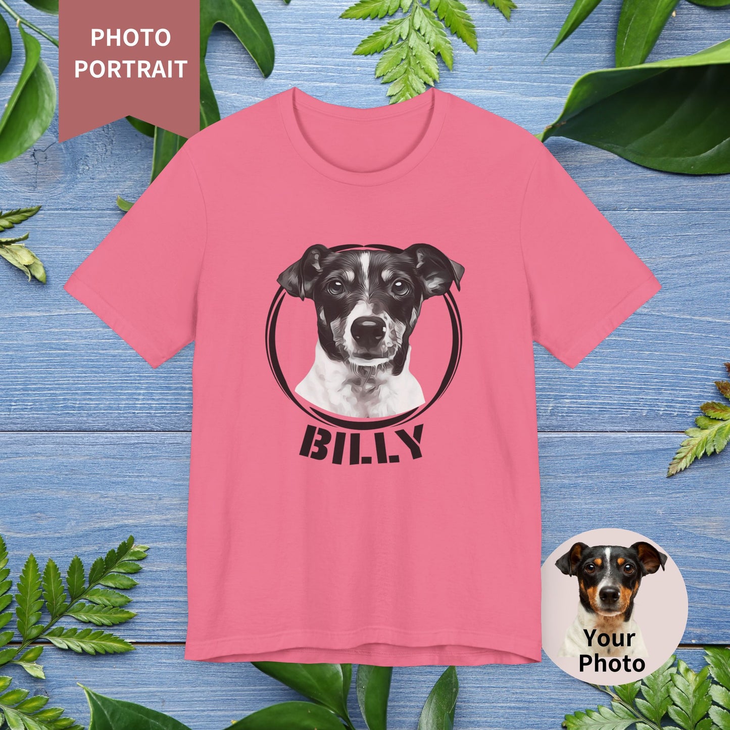Custom Pet Portrait T-Shirt, Black and White - furevermama