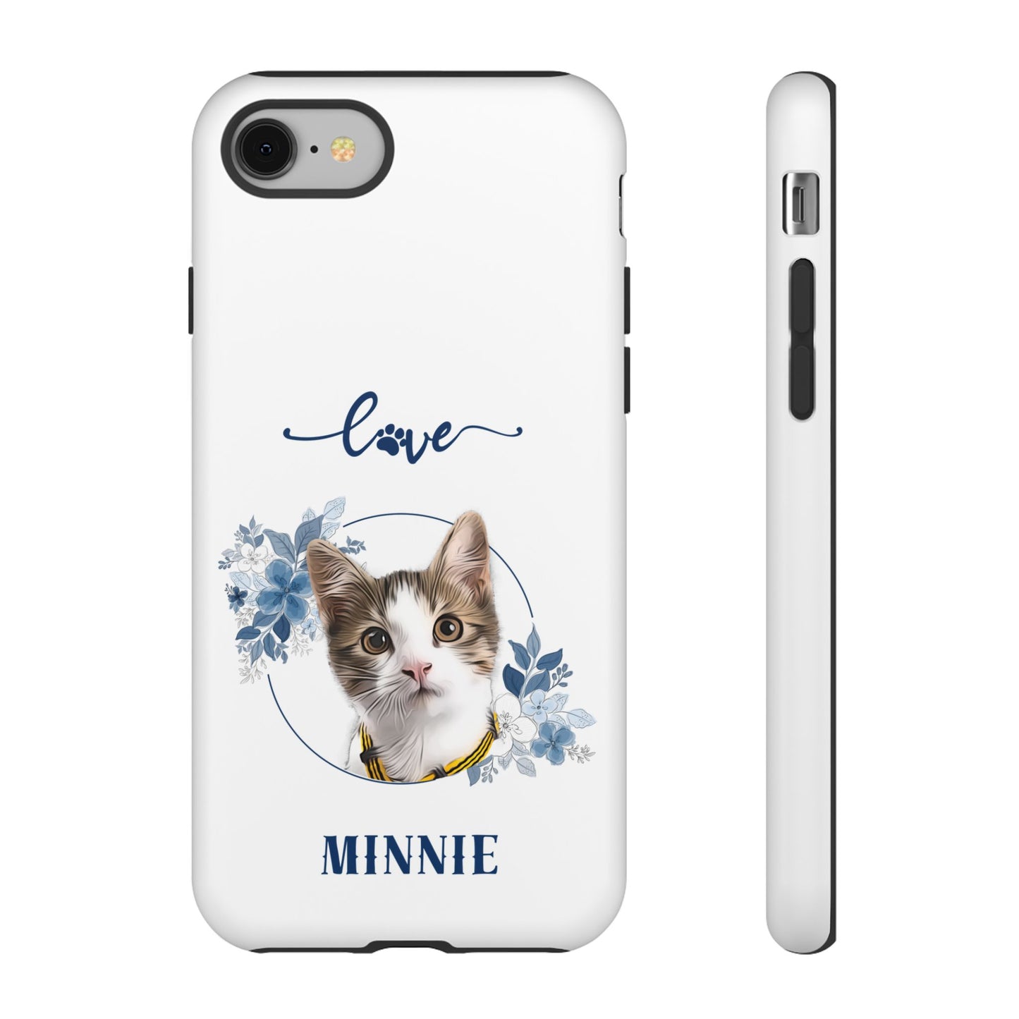 Custom Pet Portrait In Flower Circle Phone Case - furevermama