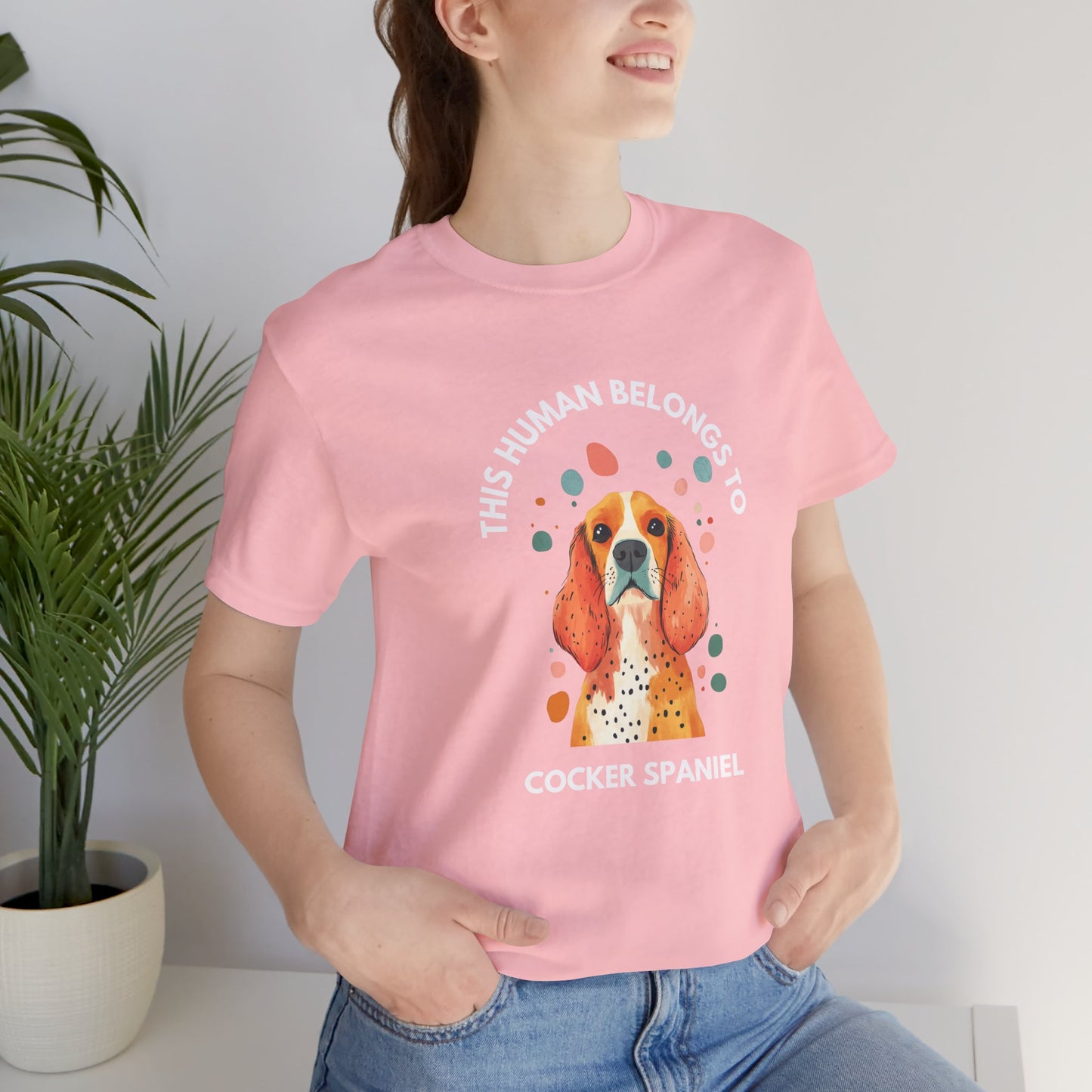 This Human Belongs To Cocker Spaniel Unisex T-Shirt - furevermama