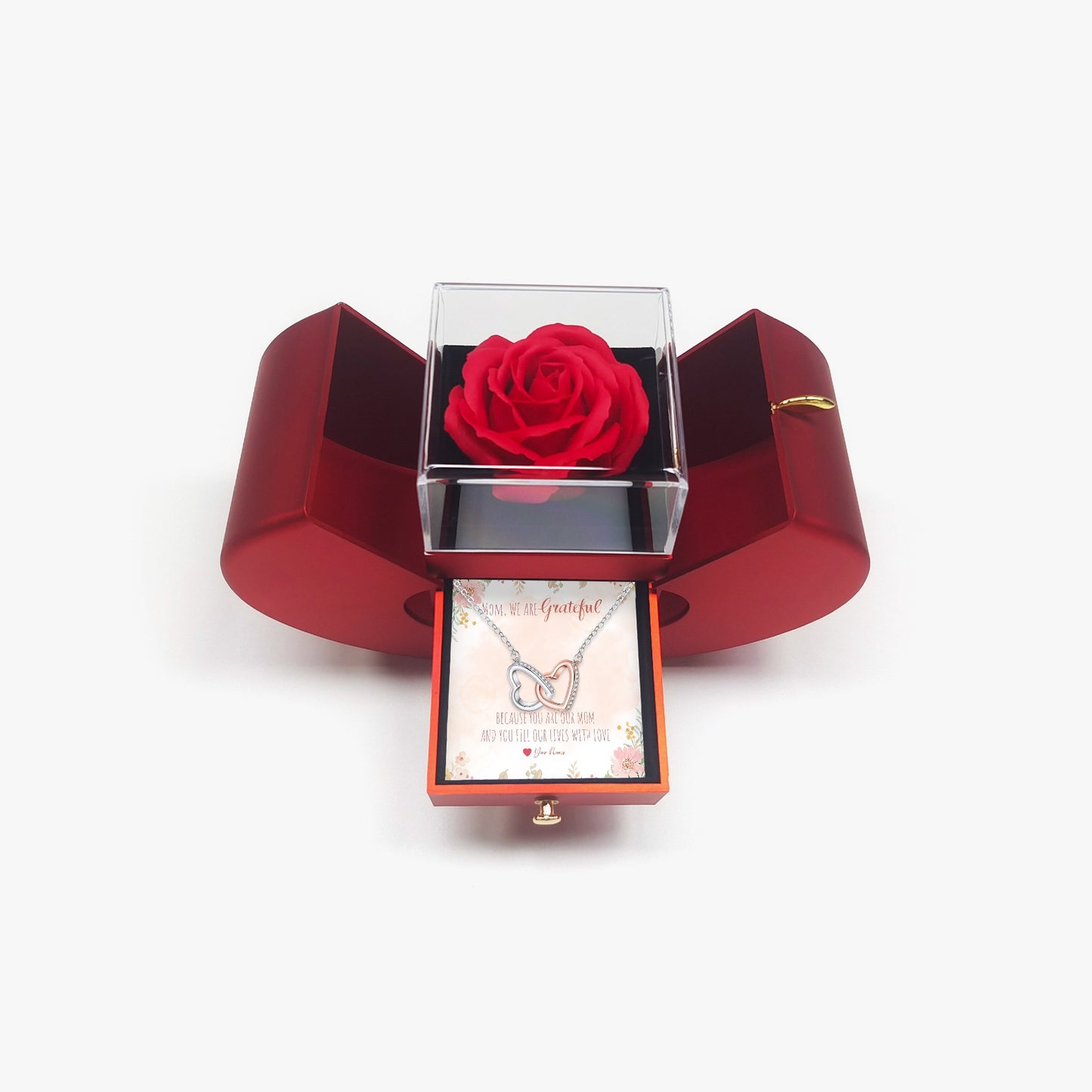 Connected Hearts Necklace With Mother's Gift Card - furevermama