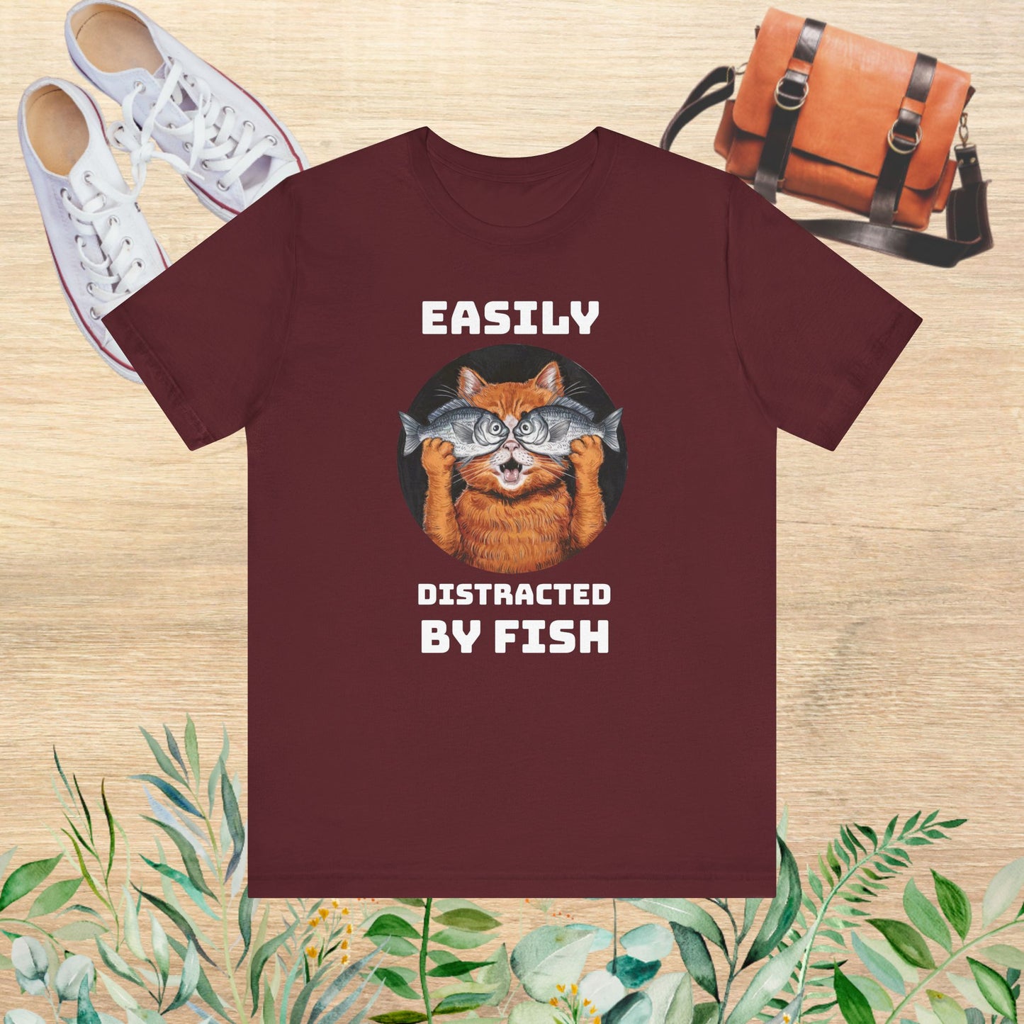 Easily Distracted by Fish, Cat T-Shirt - furevermama