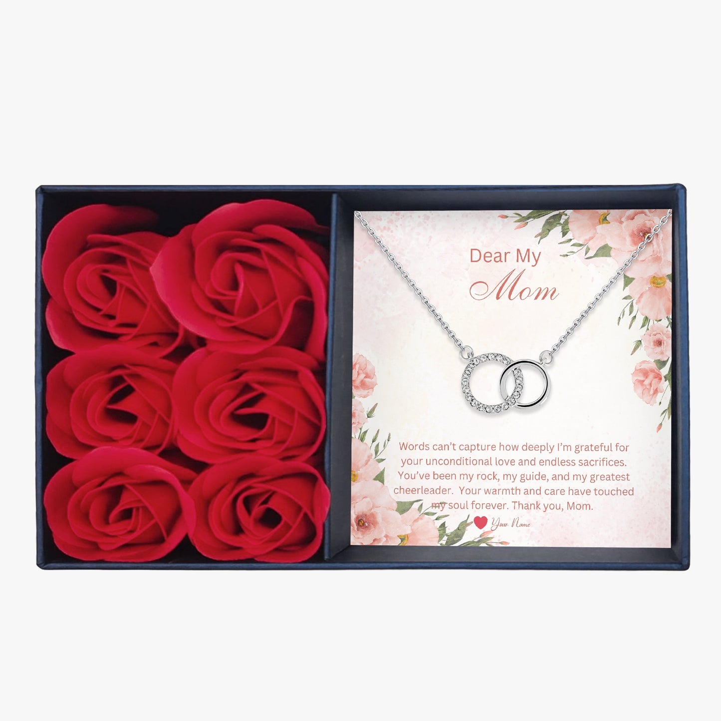 Interlocking Necklace For Mom - Custom Name On Message Card - furevermama