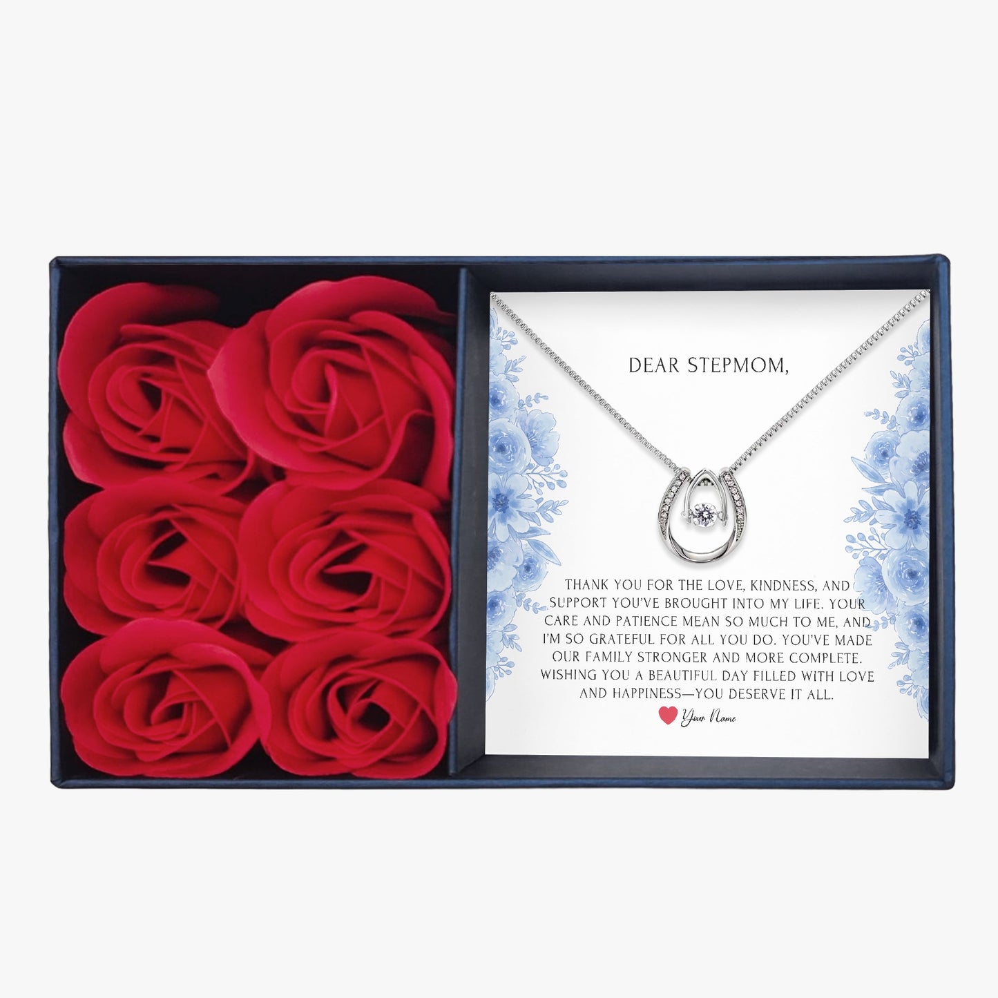Horseshoe Necklace with Gift Box - To Step Mother - furevermama