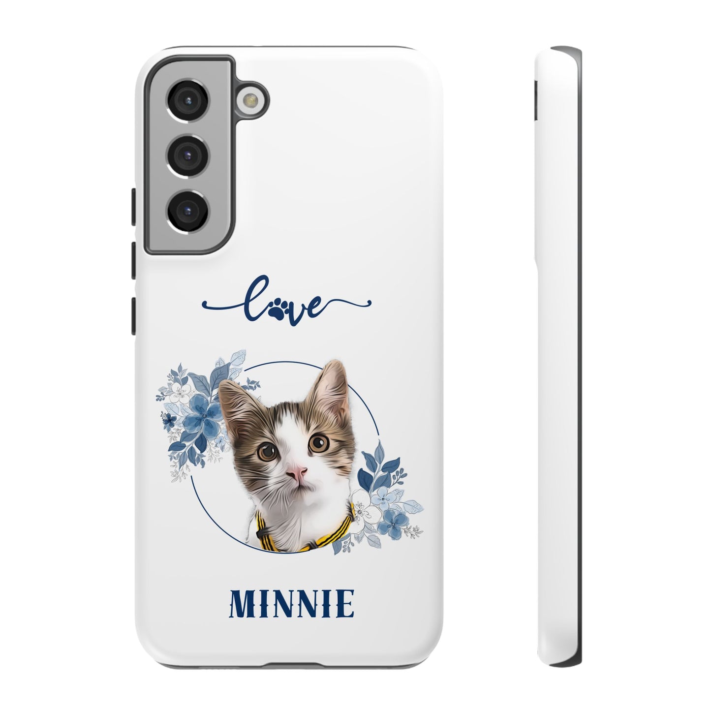 Custom Pet Portrait In Flower Circle Phone Case - furevermama