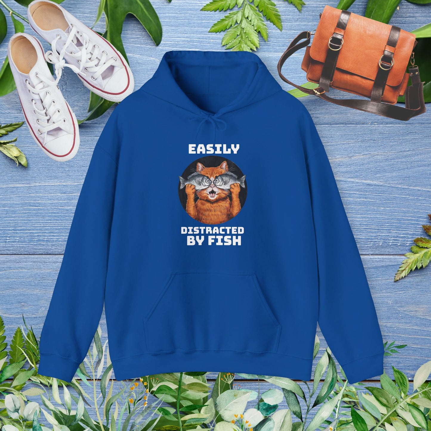 Easily Distracted by Fish, Cat Hoodie - furevermama