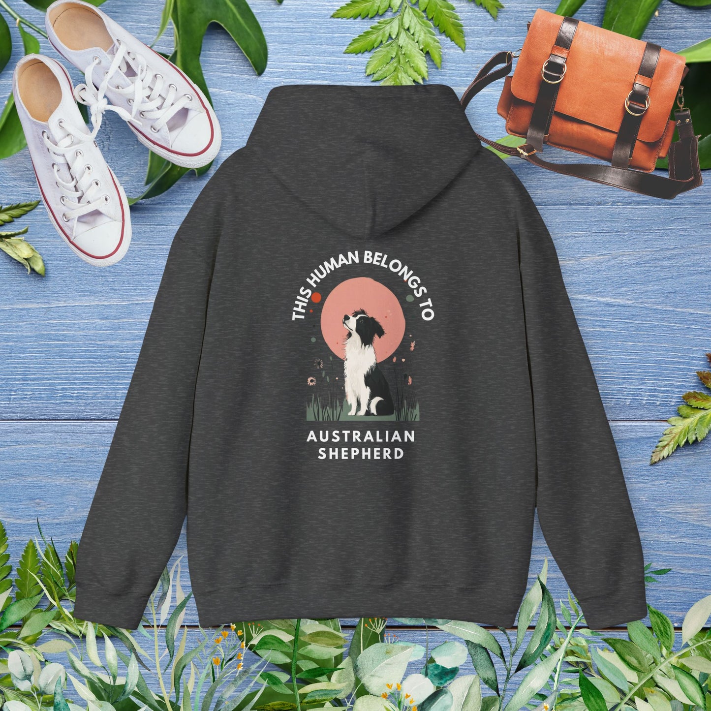 This Human Belongs To Australian Shepherd Unisex Hoodie - furevermama