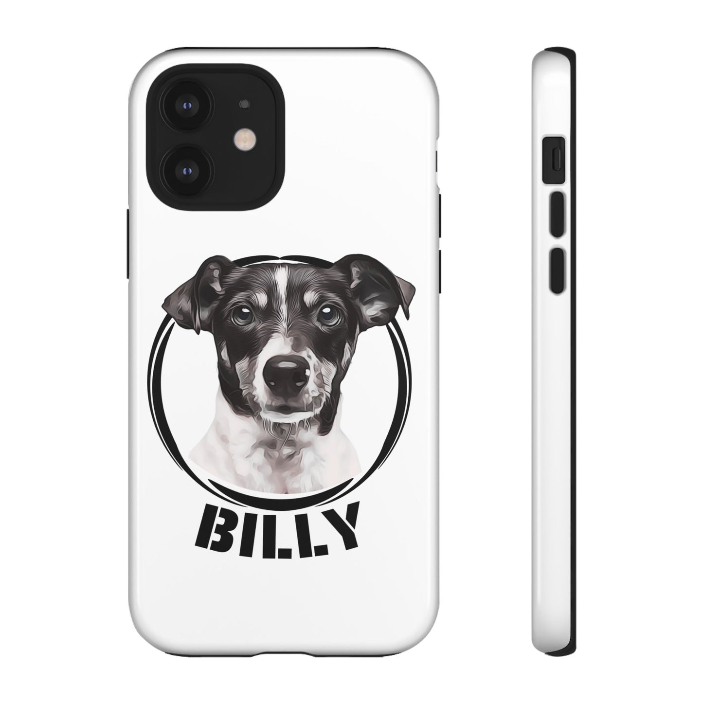Custom Pet Portrait Phone Case, Black and White - furevermama