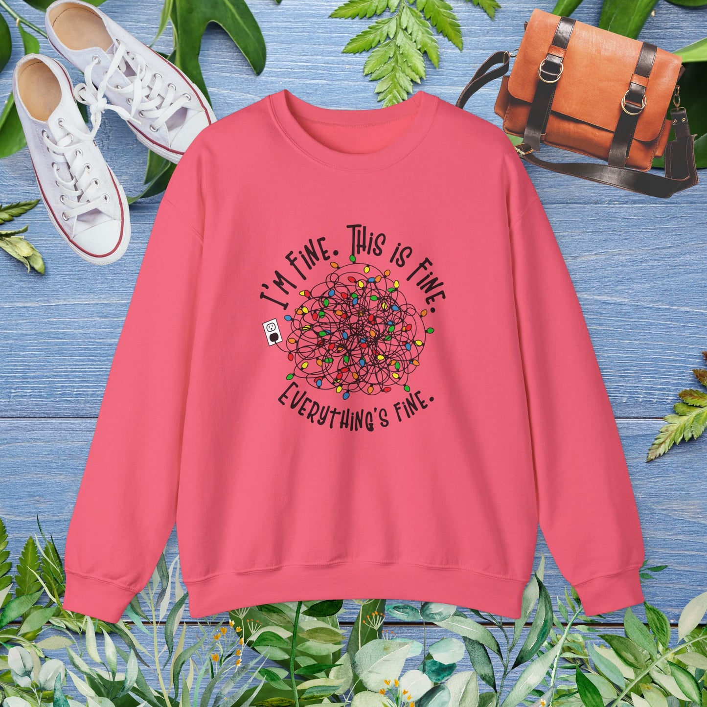 Everything Is Fine Unisex Heavy Blend™ Crewneck Sweatshirt - furevermama