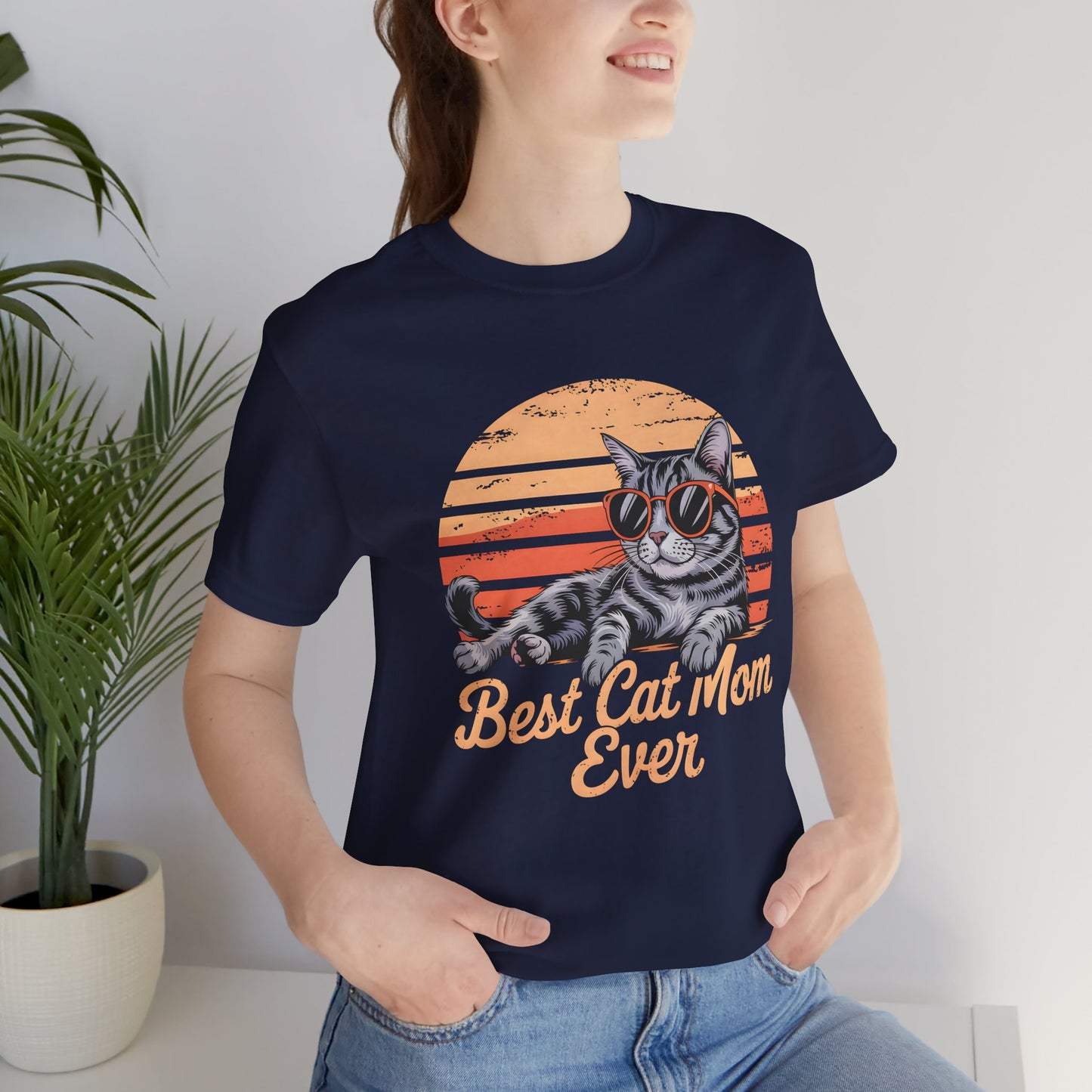 Best Cat Mom Ever Unisex Jersey Tee - Cute Cat Graphic T-Shirt