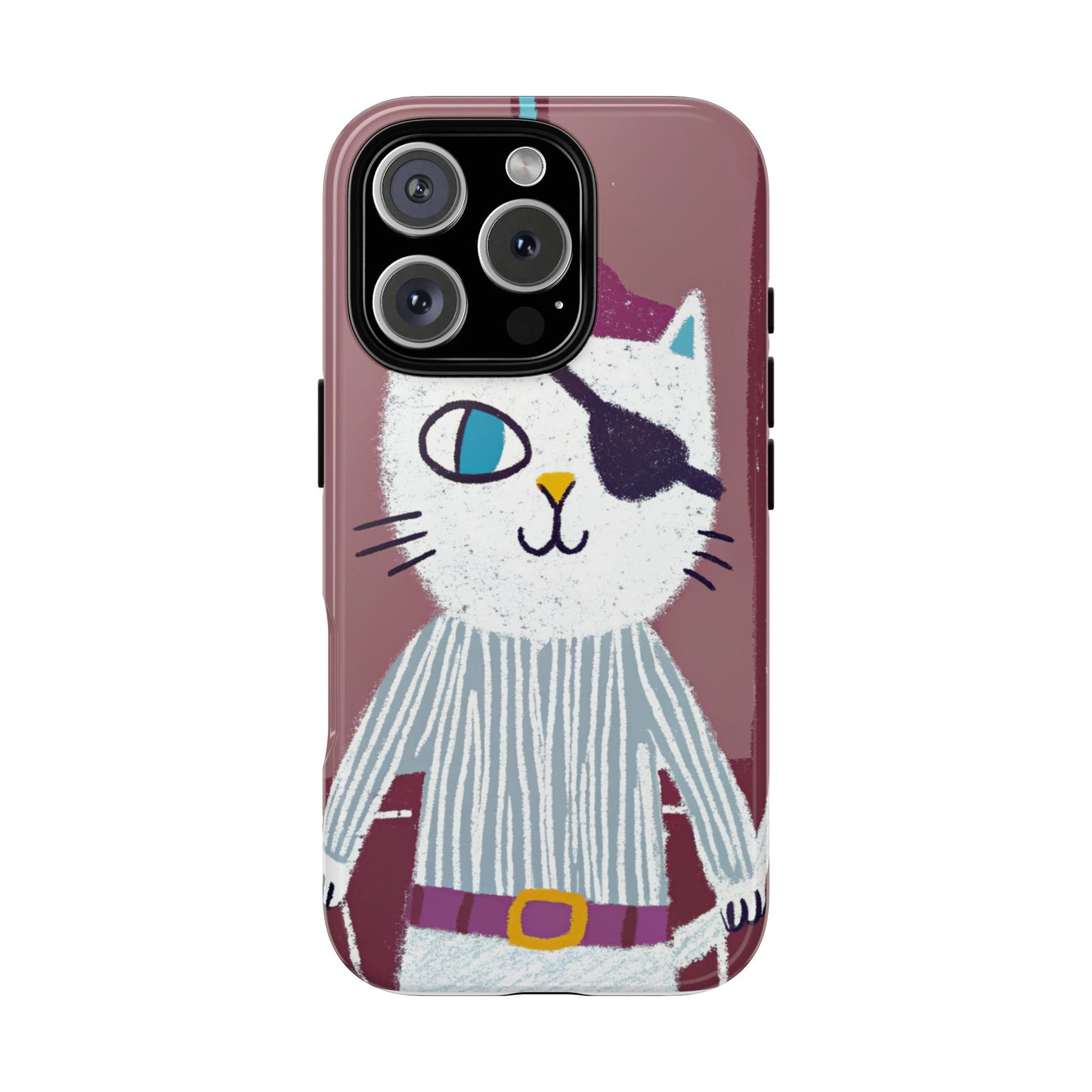 Phone Cases - Hand-Drawn Pirate Cat Design for Cat Lovers
