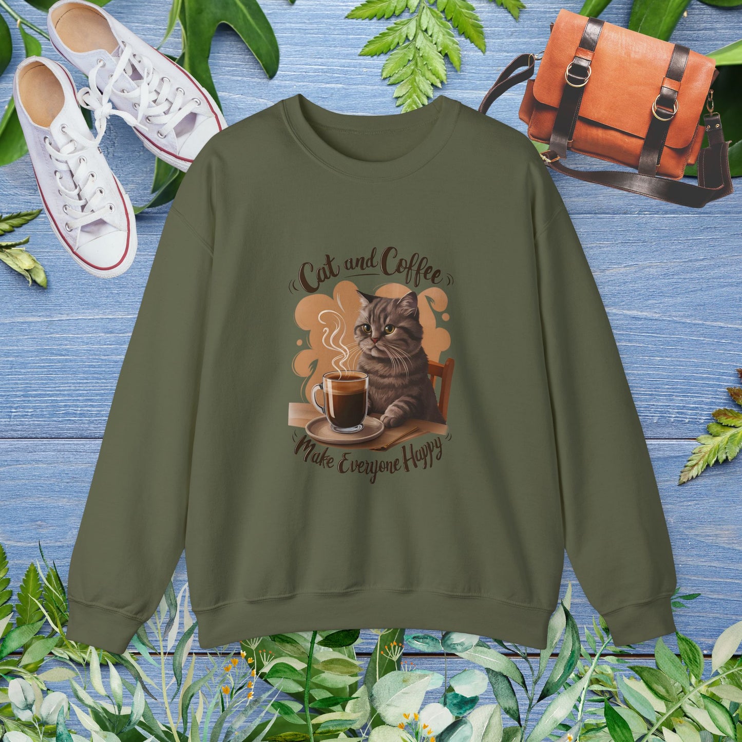 Cat and Coffee Sweatshirt - furevermama