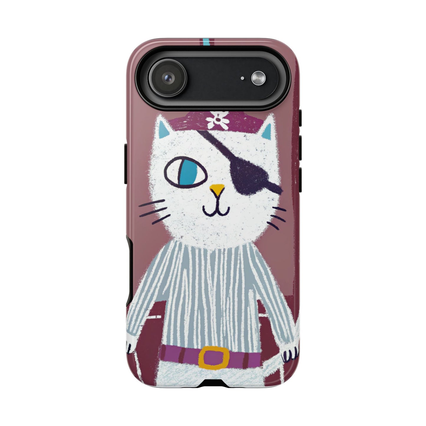 Phone Cases - Hand-Drawn Pirate Cat Design for Cat Lovers