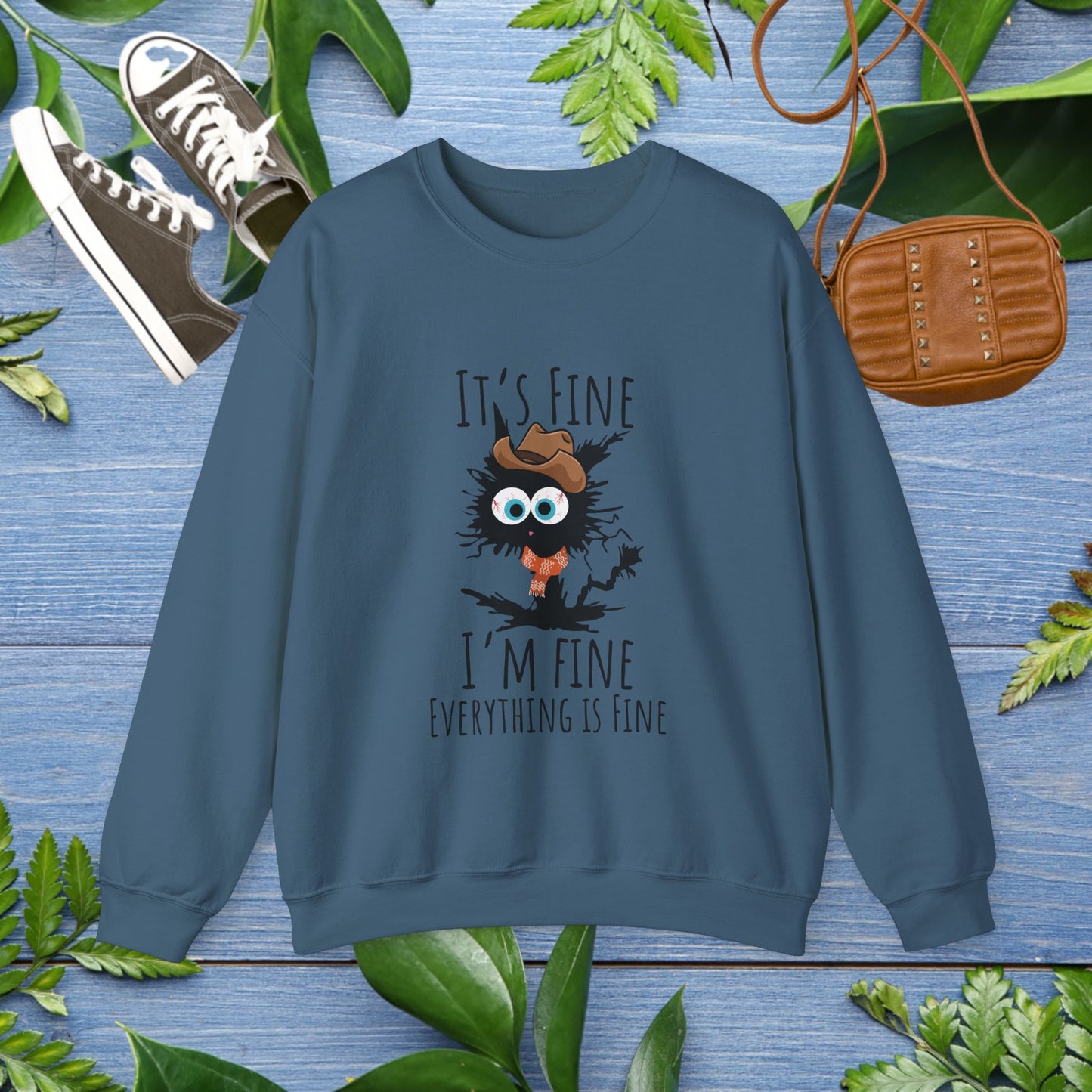 Everything Is Fine Meowdy Sweatshirt - furevermama