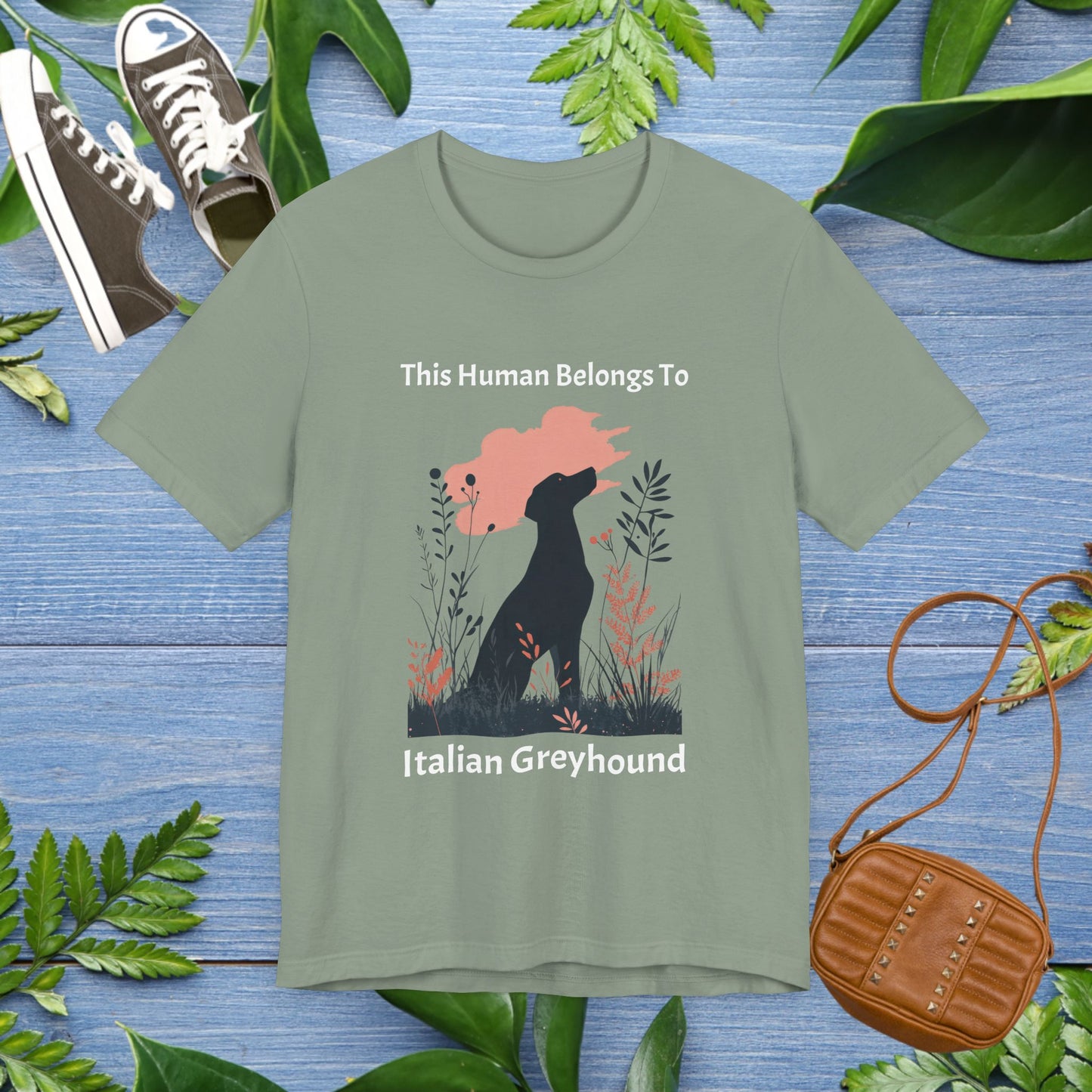 This Human Belongs To Italian Greyhound Jersey Tee - furevermama