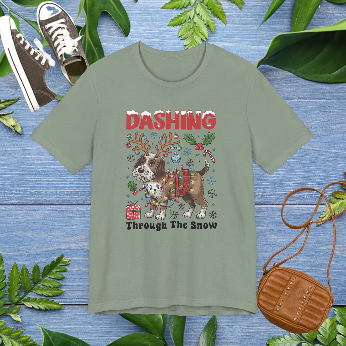 Dashing Through the Snow Dog Unisex T-Shirt - furevermama