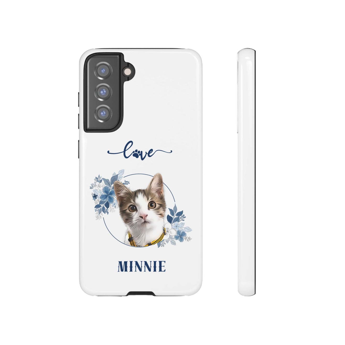 Custom Pet Portrait In Flower Circle Phone Case - furevermama