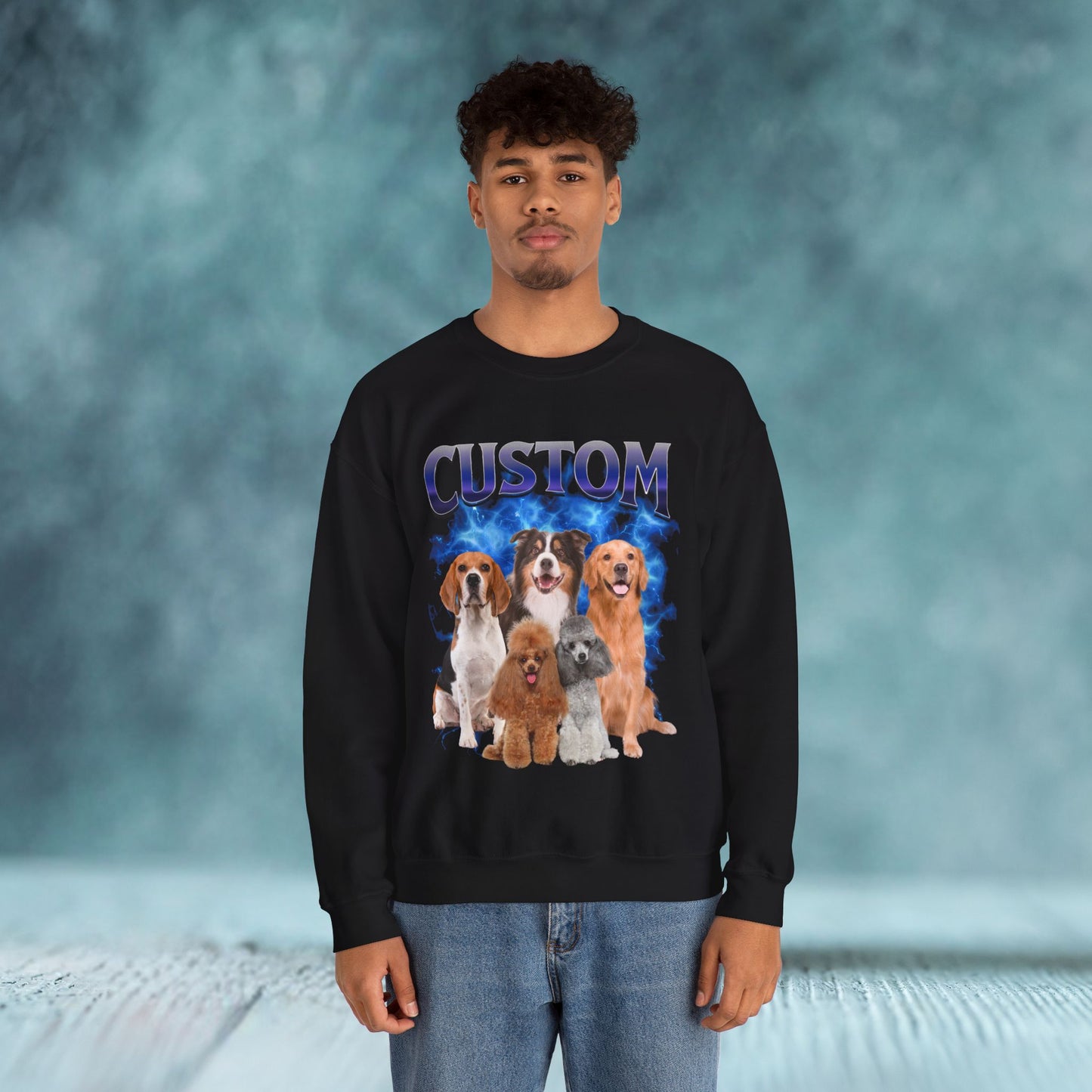 Custom Pet Photo Collage Vintage Unisex Sweatshirt - furevermama