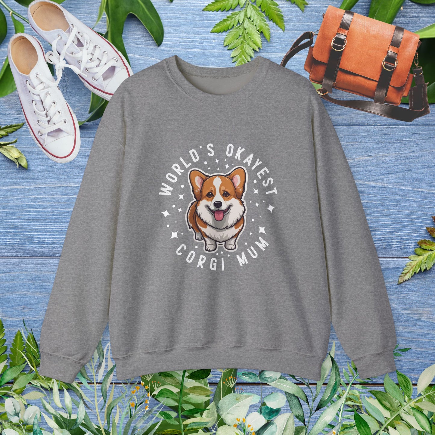 World's Okayest Corgi Mum Crewneck Sweatshirt - furevermama