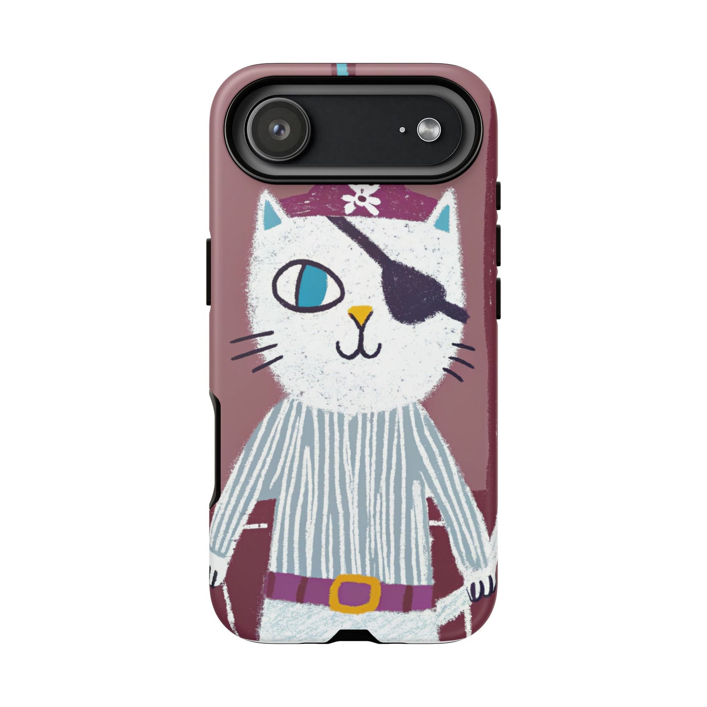 Phone Cases - Hand-Drawn Pirate Cat Design for Cat Lovers