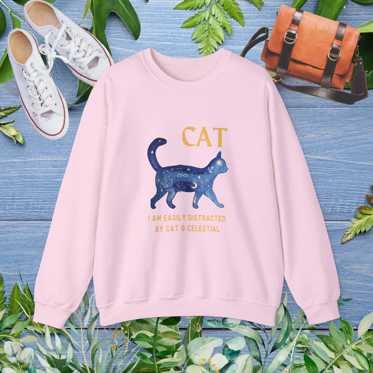 Cat and Celestial Crewneck Sweatshirt - furevermama