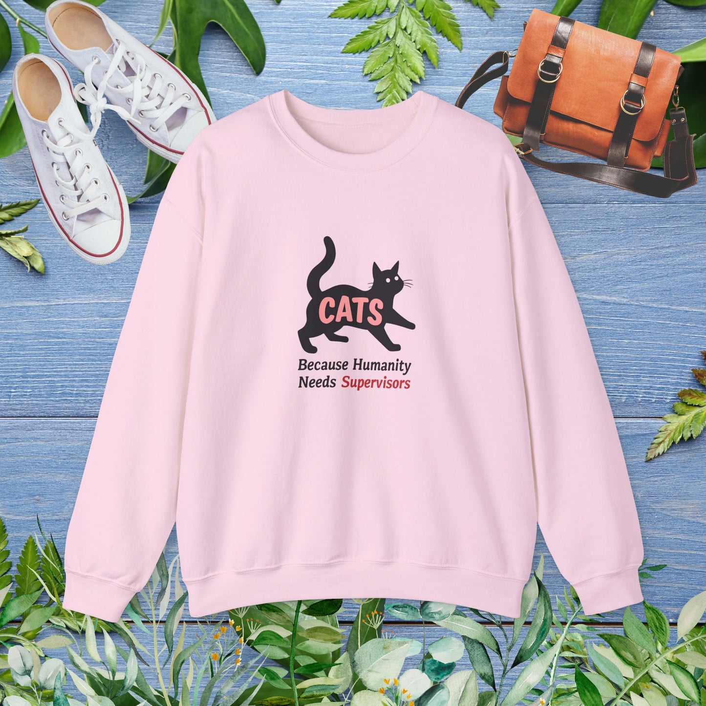 Cat Unisex Sweatshirt - Humanity Needs Supervisors - furevermama