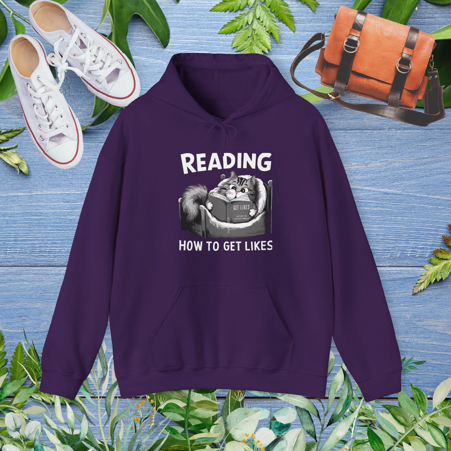 Cat Reading : How to Get Likes Hoodie - furevermama