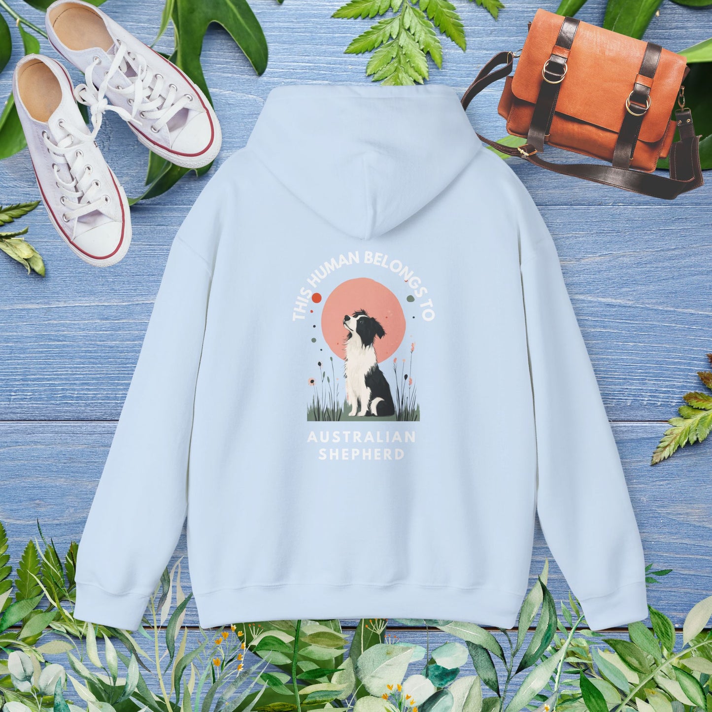This Human Belongs To Australian Shepherd Unisex Hoodie - furevermama