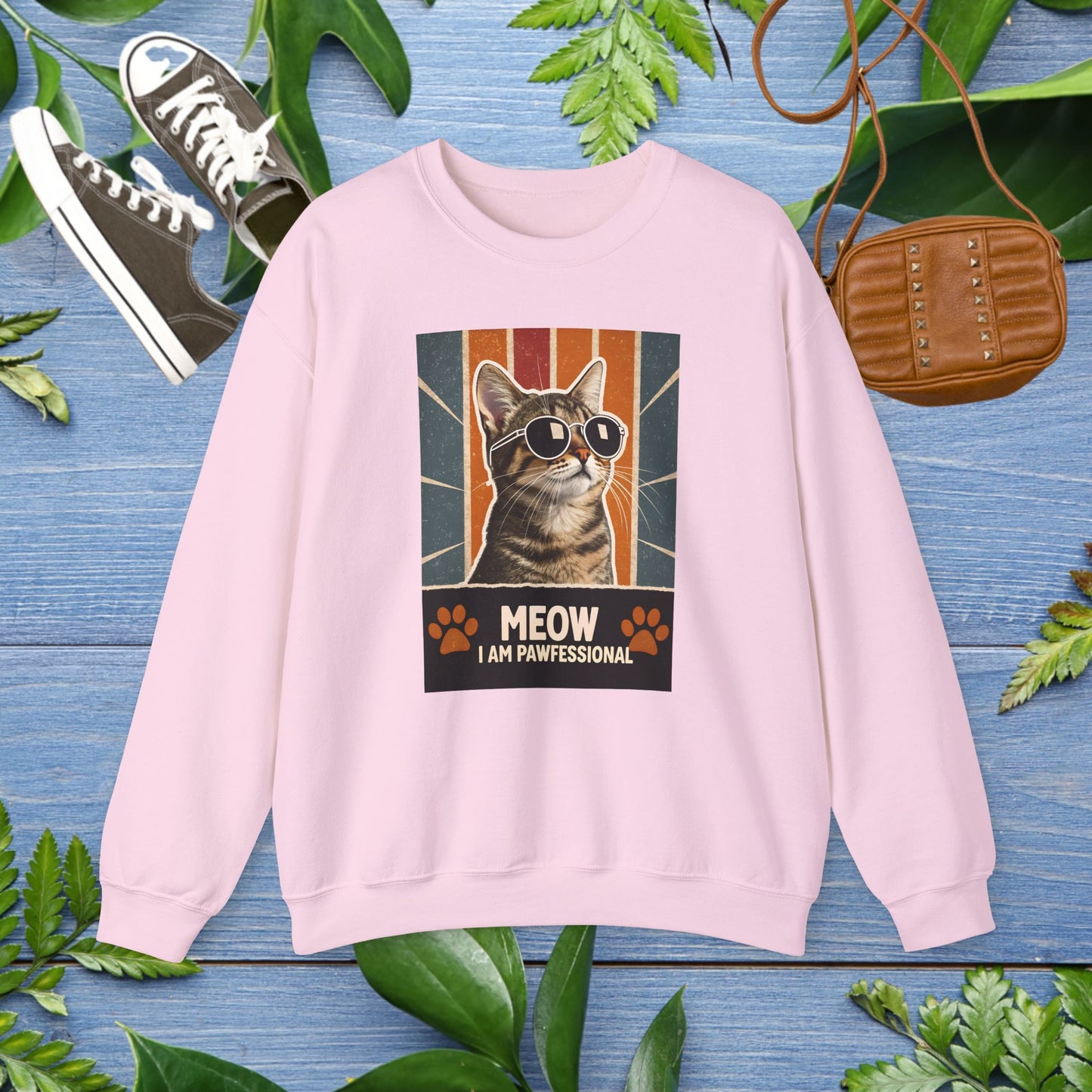 I Am Pawfessional Cat Unisex Heavy Blend Crewneck Sweatshirt - furevermama