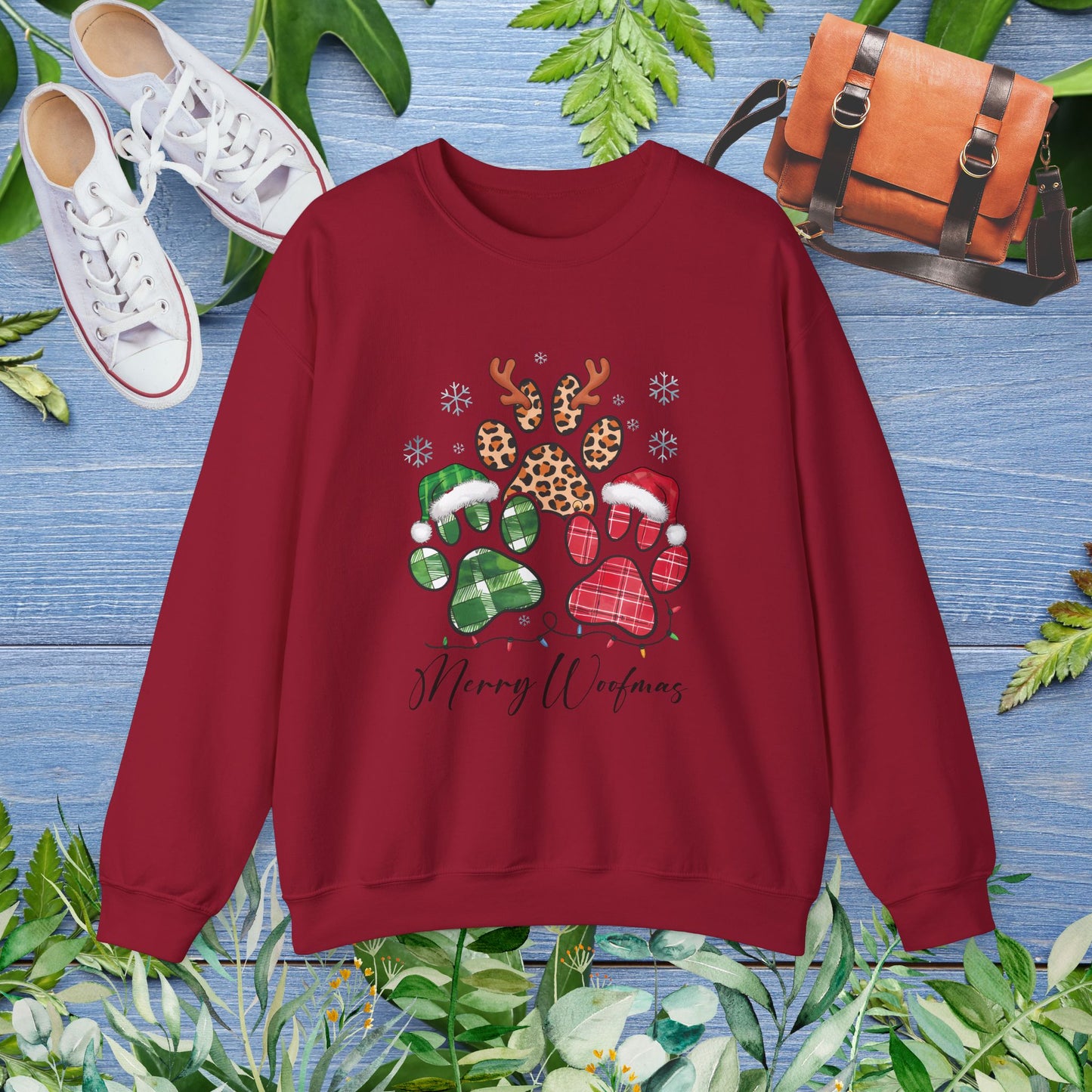 Merry Woofmas Pawprint Unisex Sweatshirt - furevermama