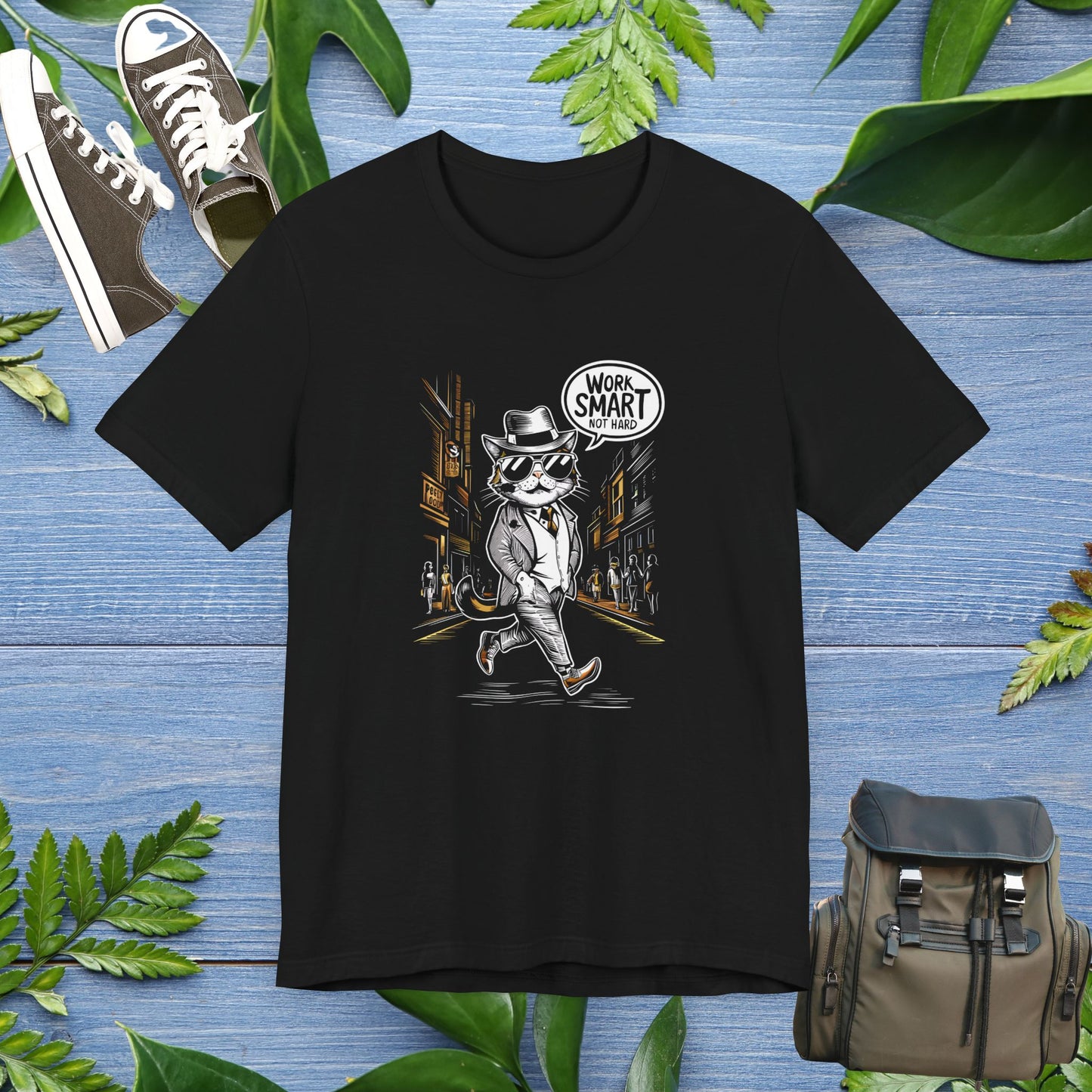 Cat Work Smart Unisex T-Shirt - furevermama