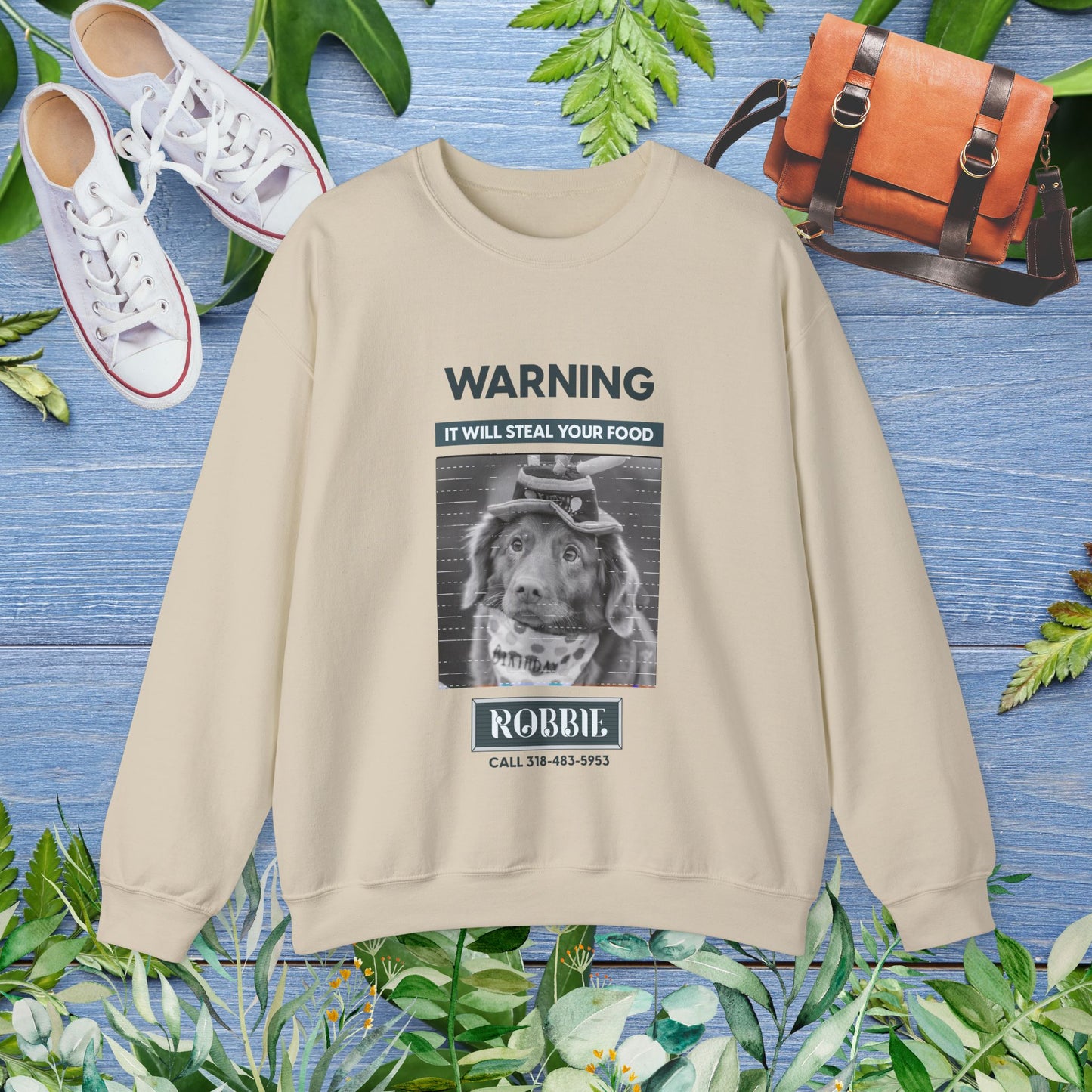 Food Stealer Warning Crewneck Sweatshirt - furevermama