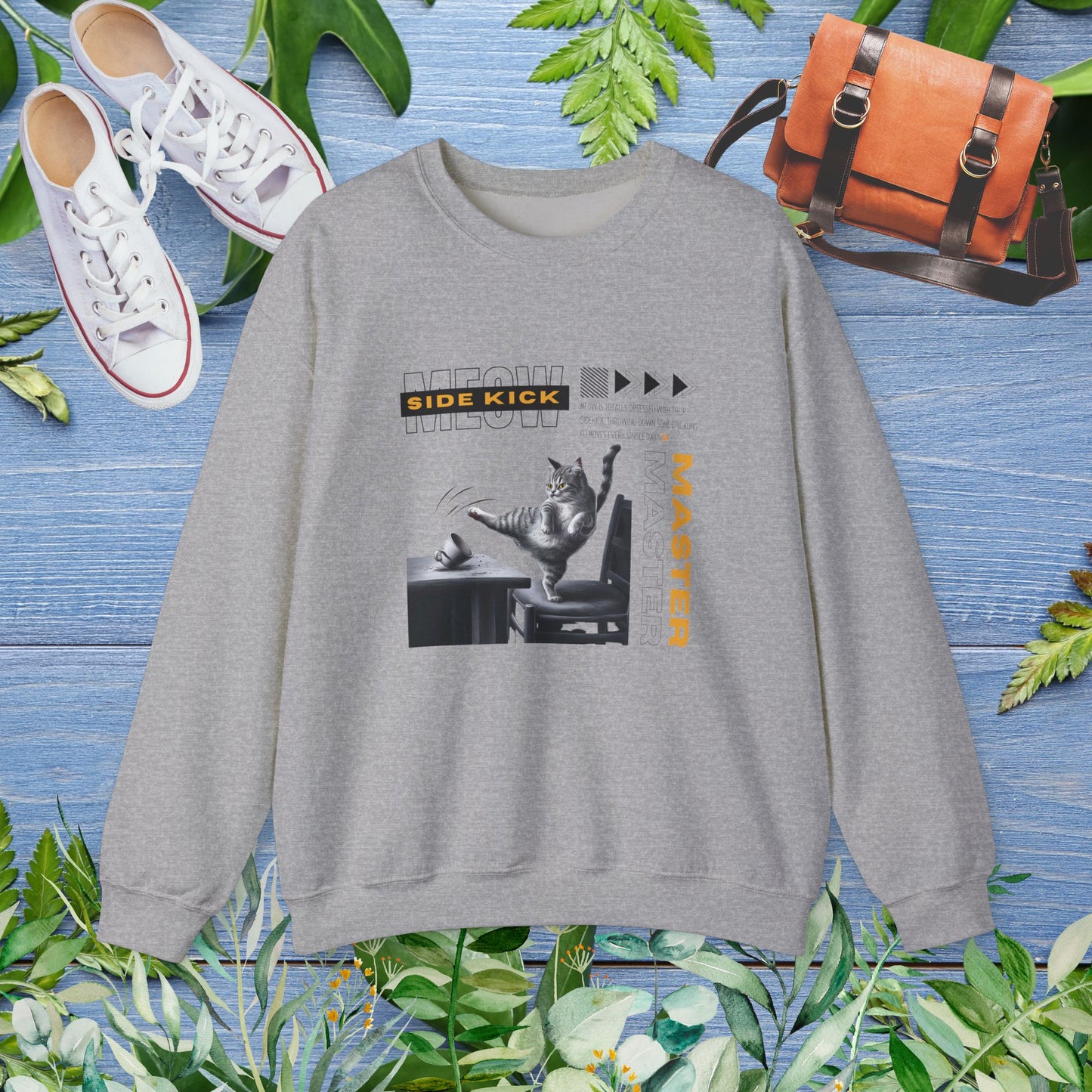 Meow Side Kick Unisex Sweatshirt - furevermama