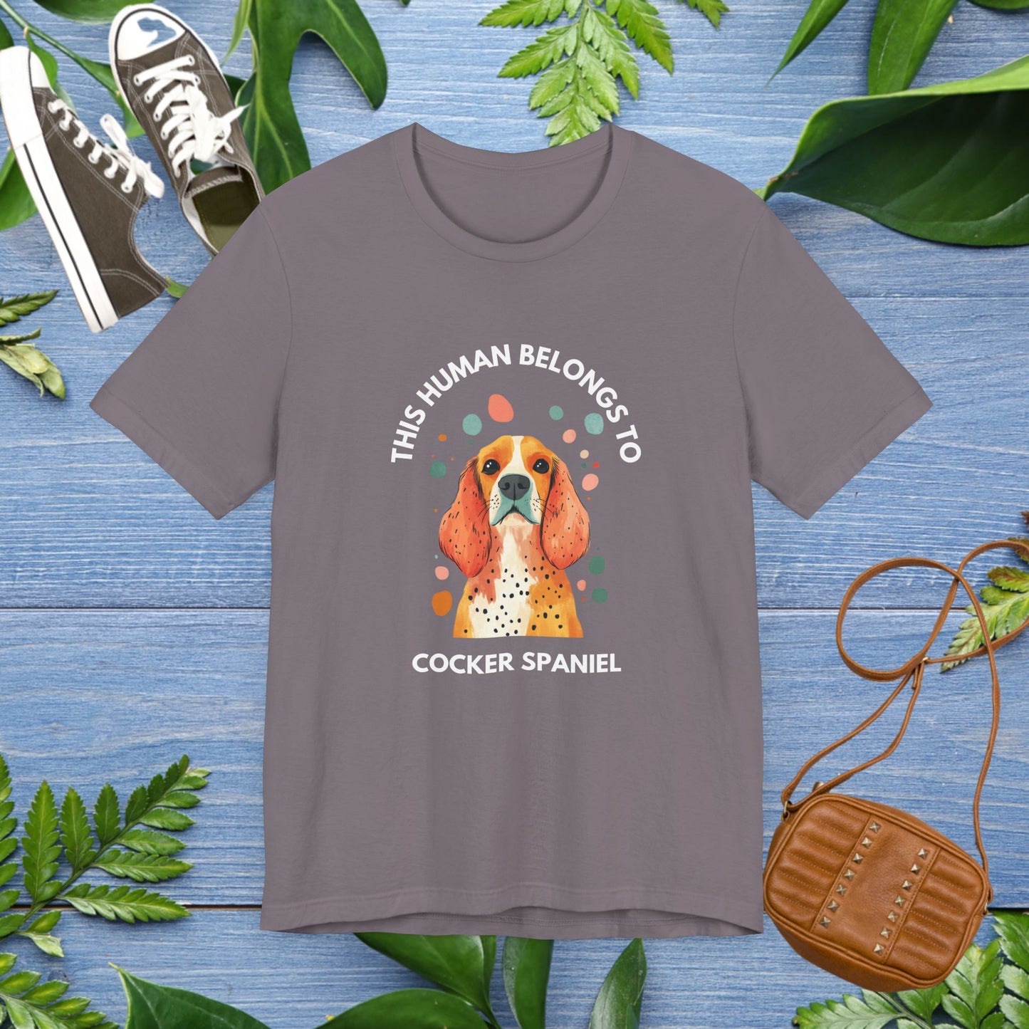 This Human Belongs To Cocker Spaniel Unisex T-Shirt - furevermama