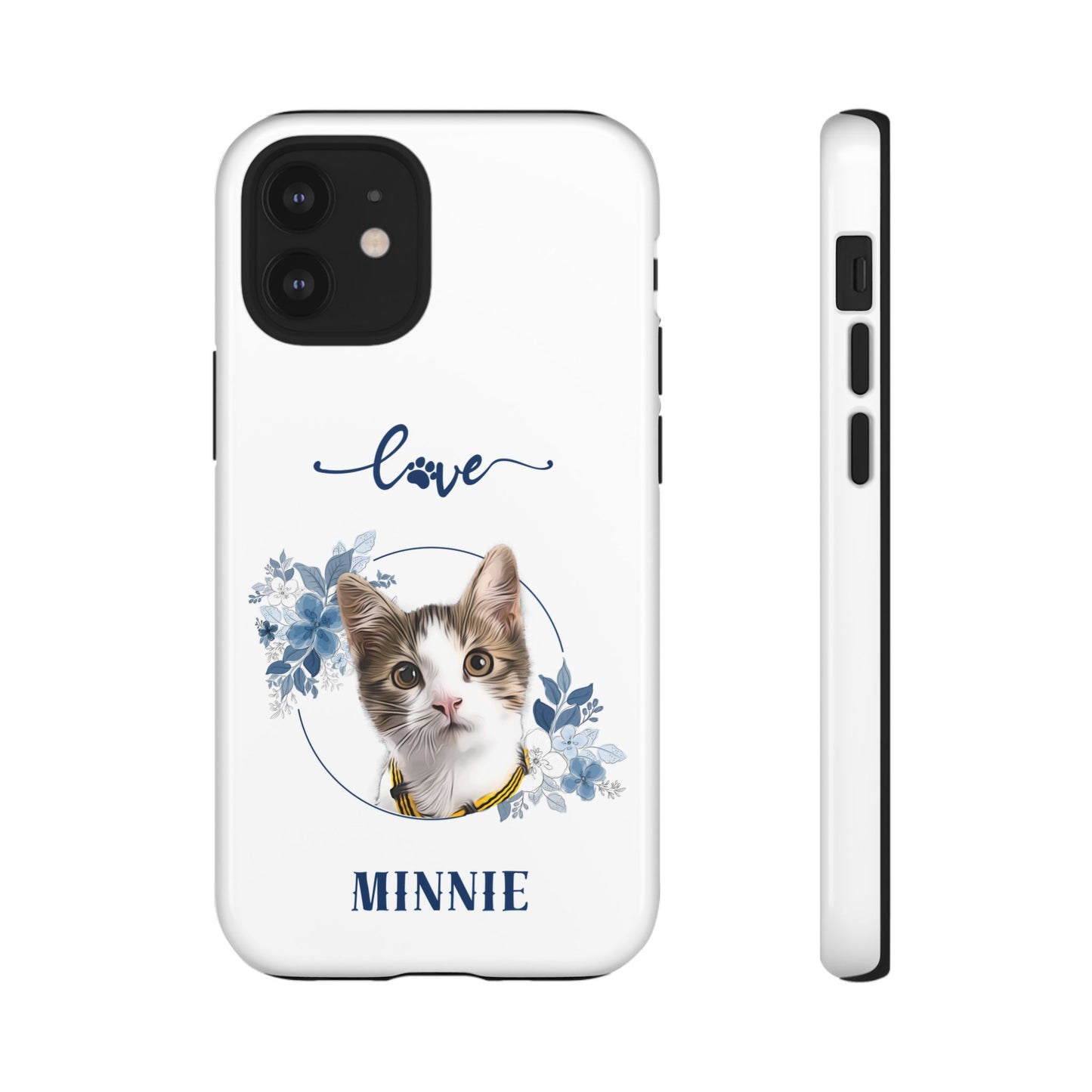 Custom Pet Portrait In Flower Circle Phone Case - furevermama