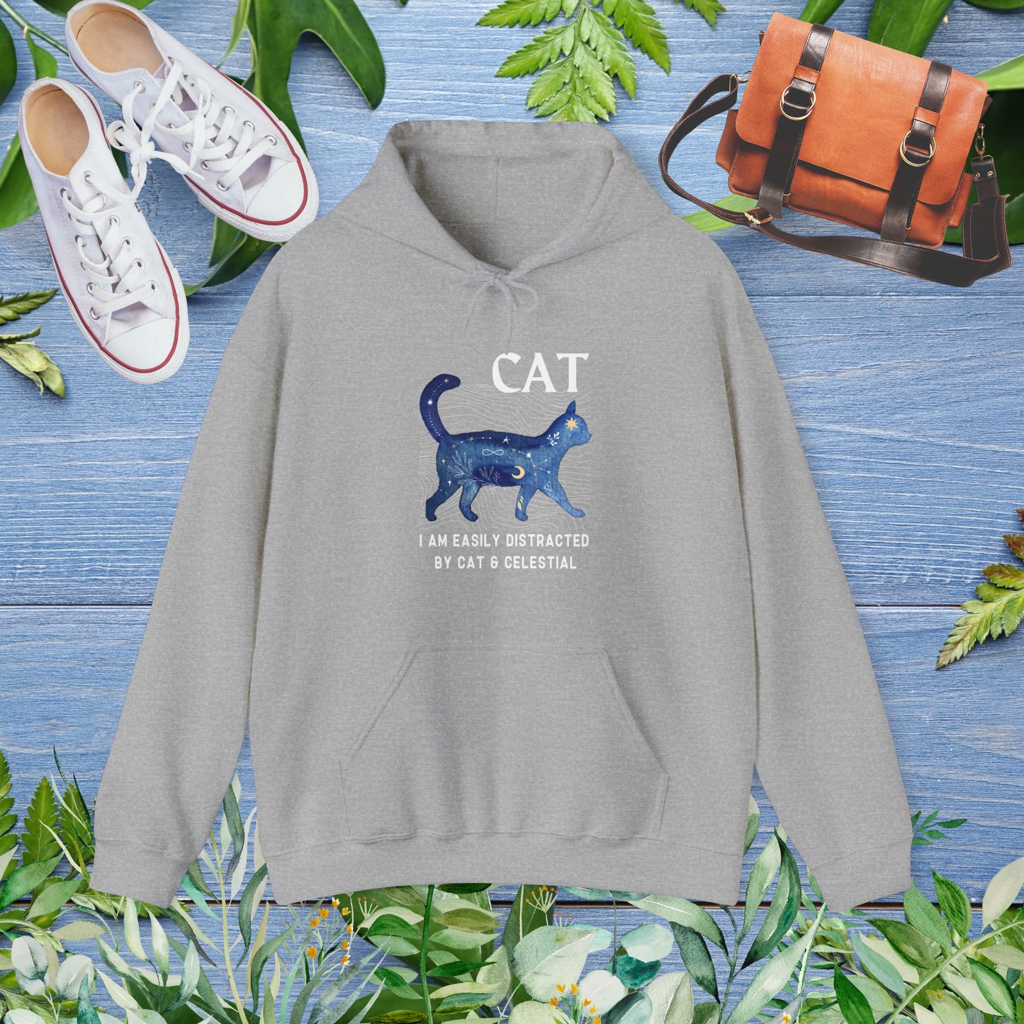 Cat and Celestial Unisex Hoodie - furevermama