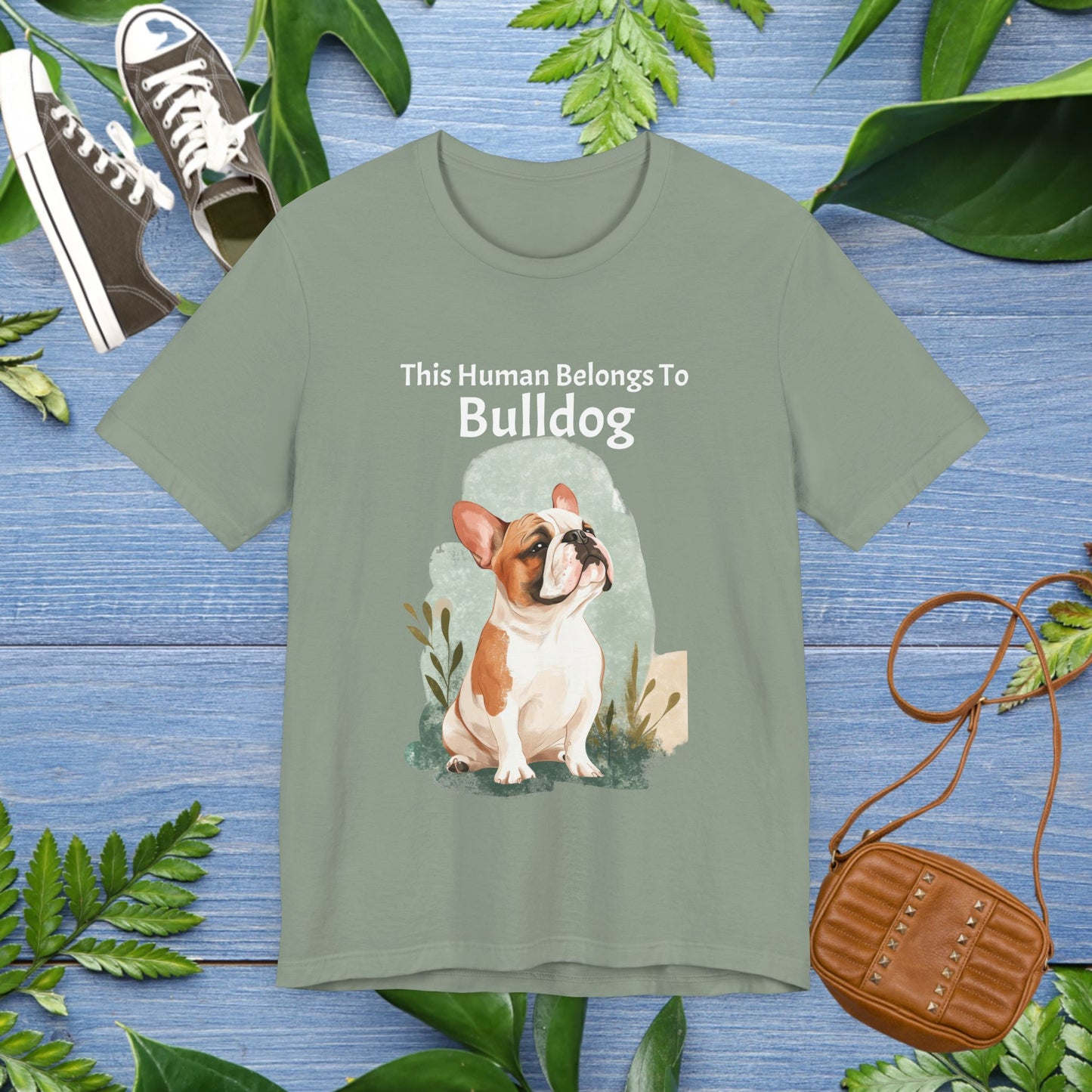 This Human Belongs To Bulldog Jersey Tee - furevermama