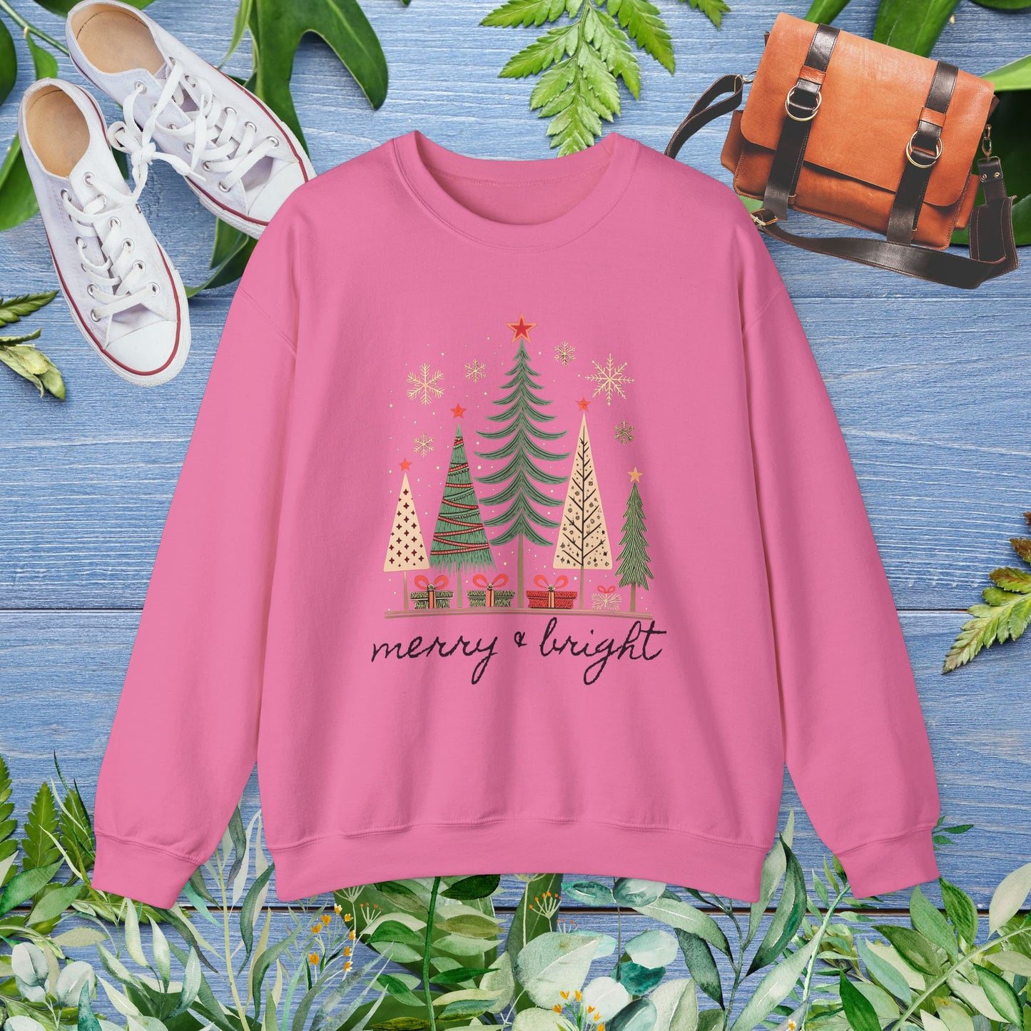 Vintage Christmas Trees Unisex Crewneck Sweatshirt - furevermama