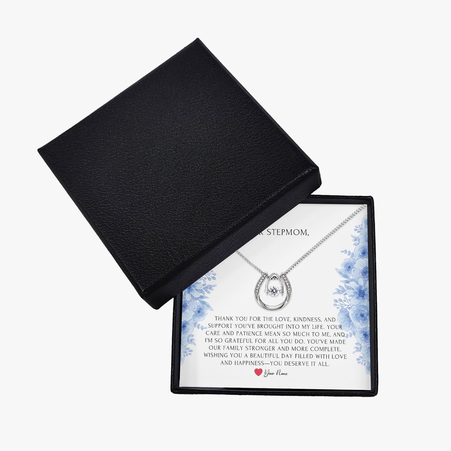 Horseshoe Necklace with Gift Box - To Step Mother - furevermama