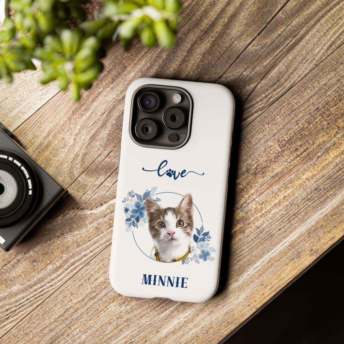 Custom Pet Portrait In Flower Circle Phone Case - furevermama