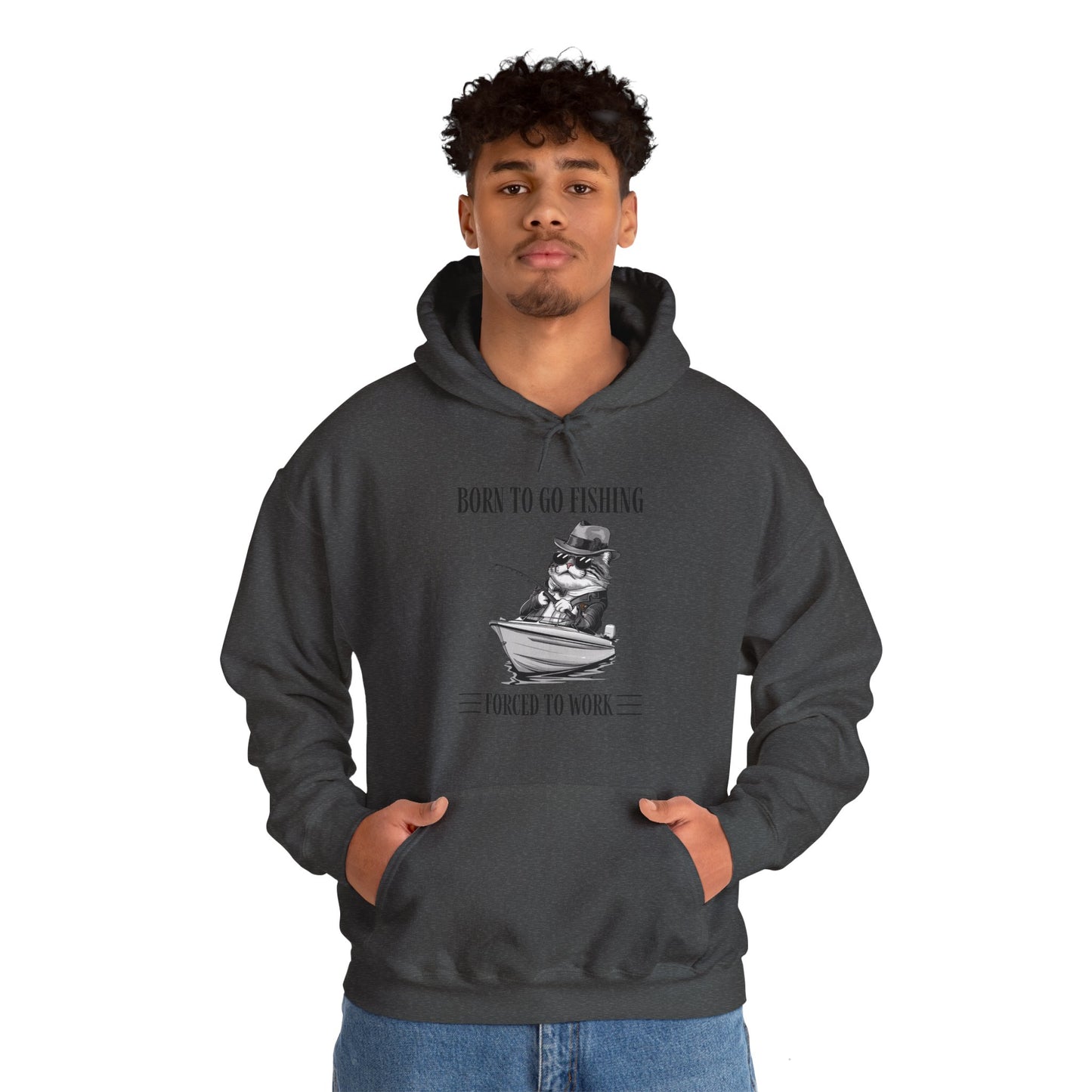 Born To Go Fishing Unisex Hoodie, Cat Lover Fishing Enthusiast Hoodie - furevermama