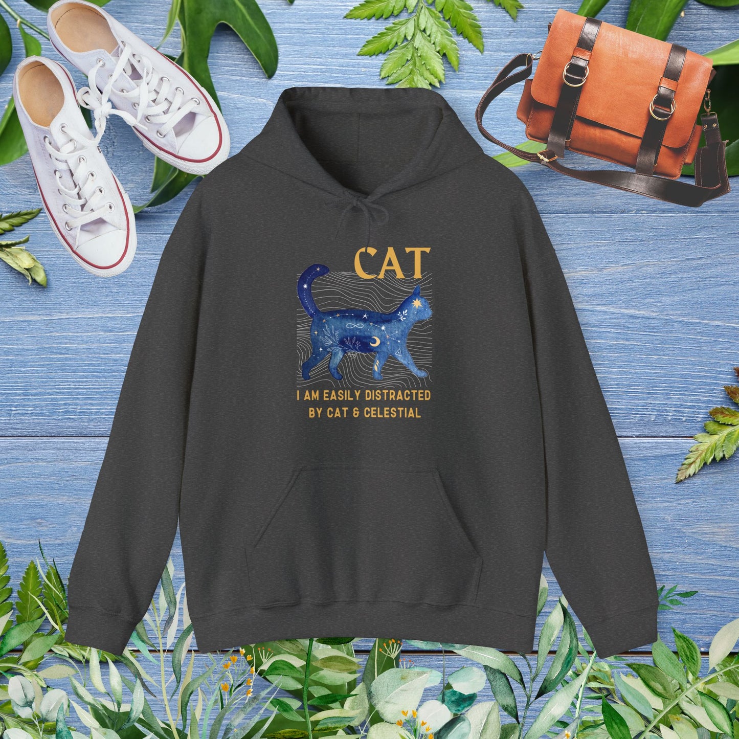 Cat and Celestial Unisex Hoodie - furevermama