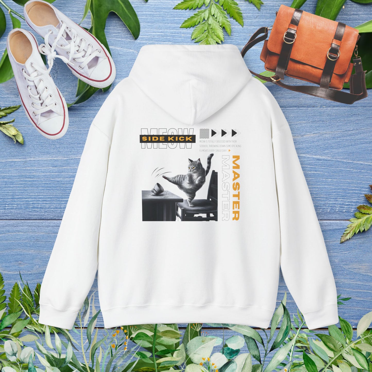 Meow Side Kick Unisex Hoodie (Double-Sided) - furevermama