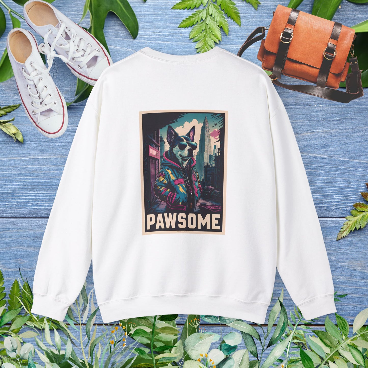 Pawsome Dog Crewneck Sweatshirt (Double Sided) - furevermama